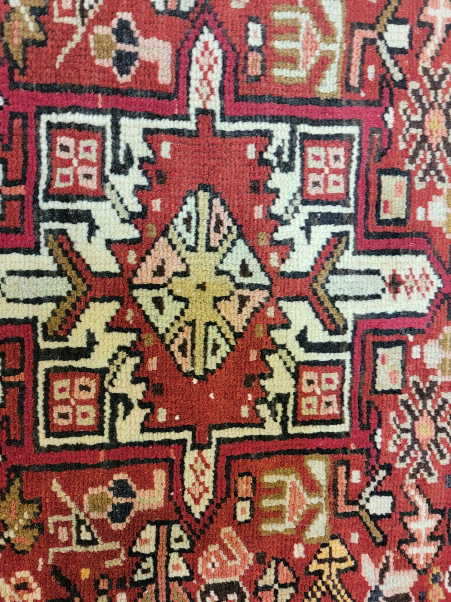 Antique Hand-Knotted Wool Runner Heriz Karajeh 2'7" x 13'10"