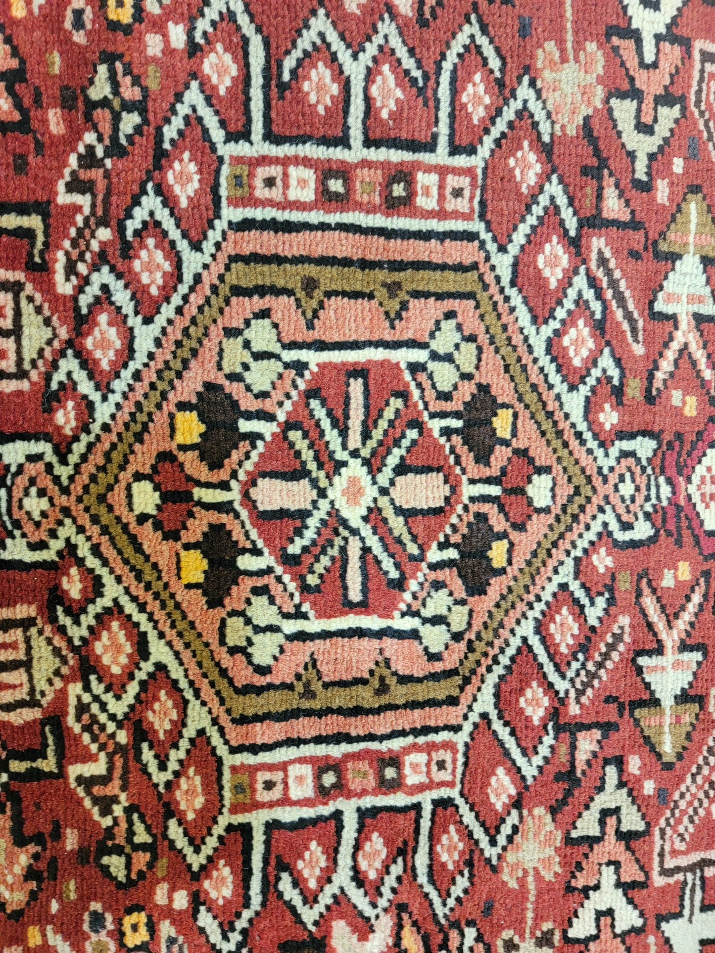 Antique Hand-Knotted Wool Runner Heriz Karajeh 2'7" x 13'10"