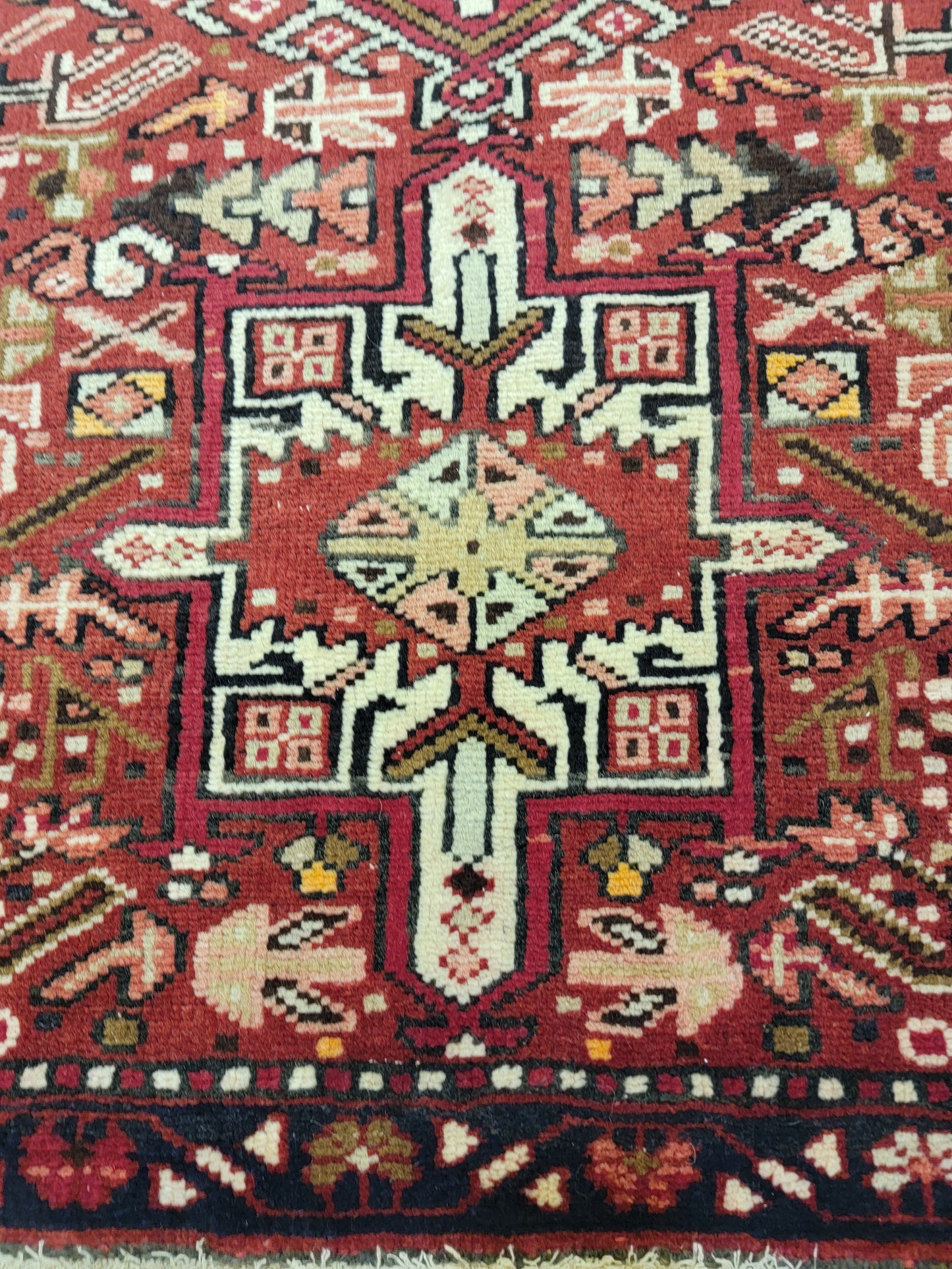Antique Hand-Knotted Wool Runner Heriz Karajeh 2'7" x 13'10"