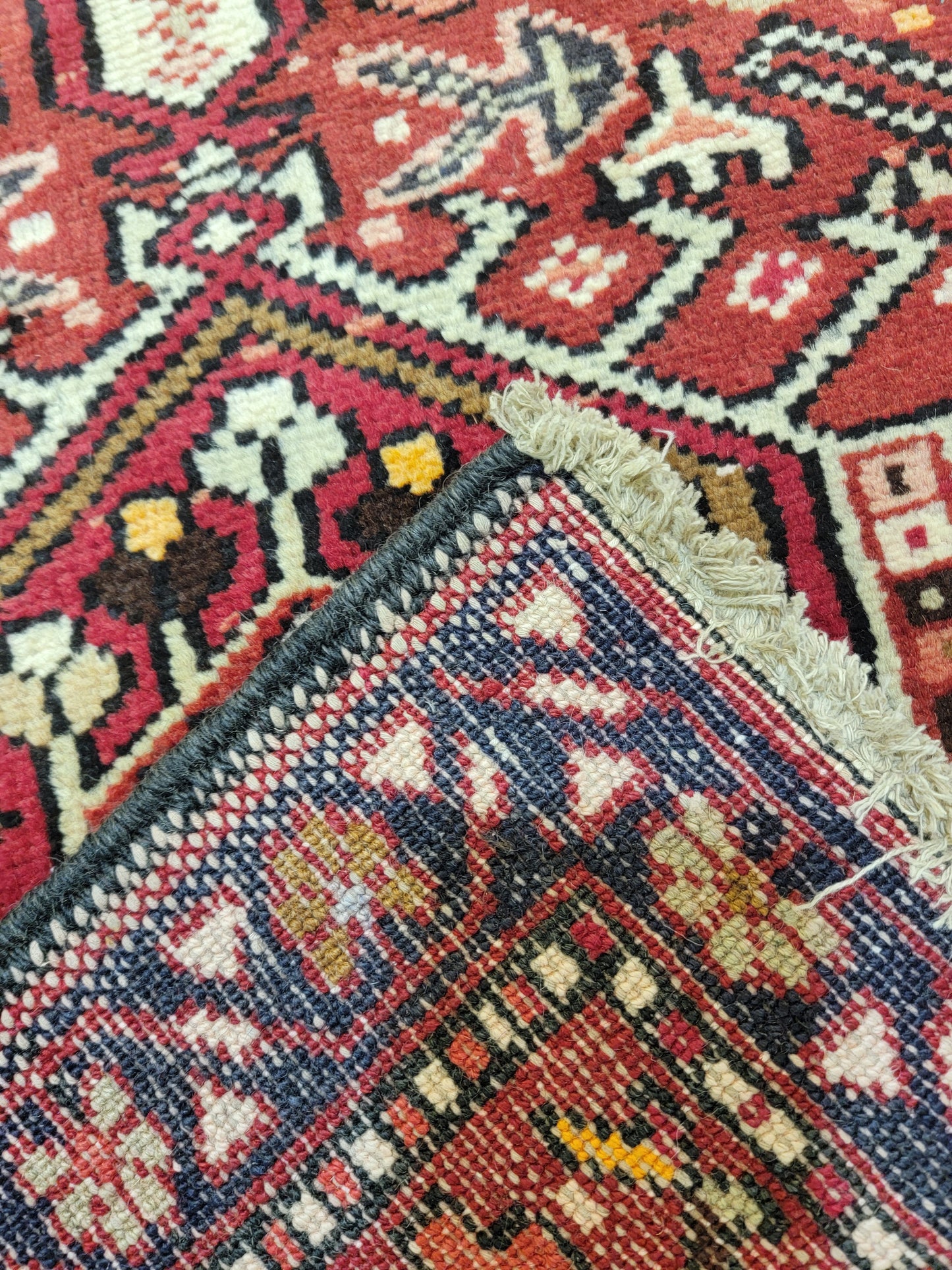 Antique Hand-Knotted Wool Runner Heriz Karajeh 2'7" x 13'10"