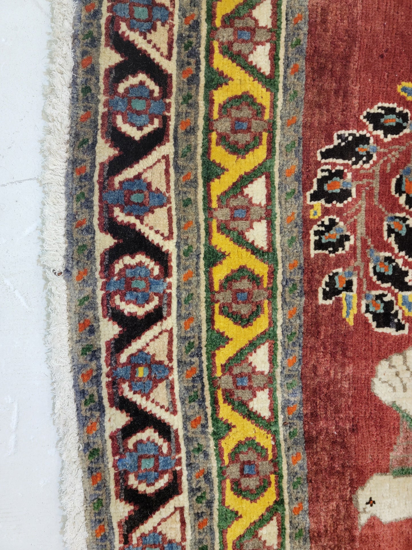 Antique Hand-Knotted Wool Runner Bijar 3'3" x 10'2"
