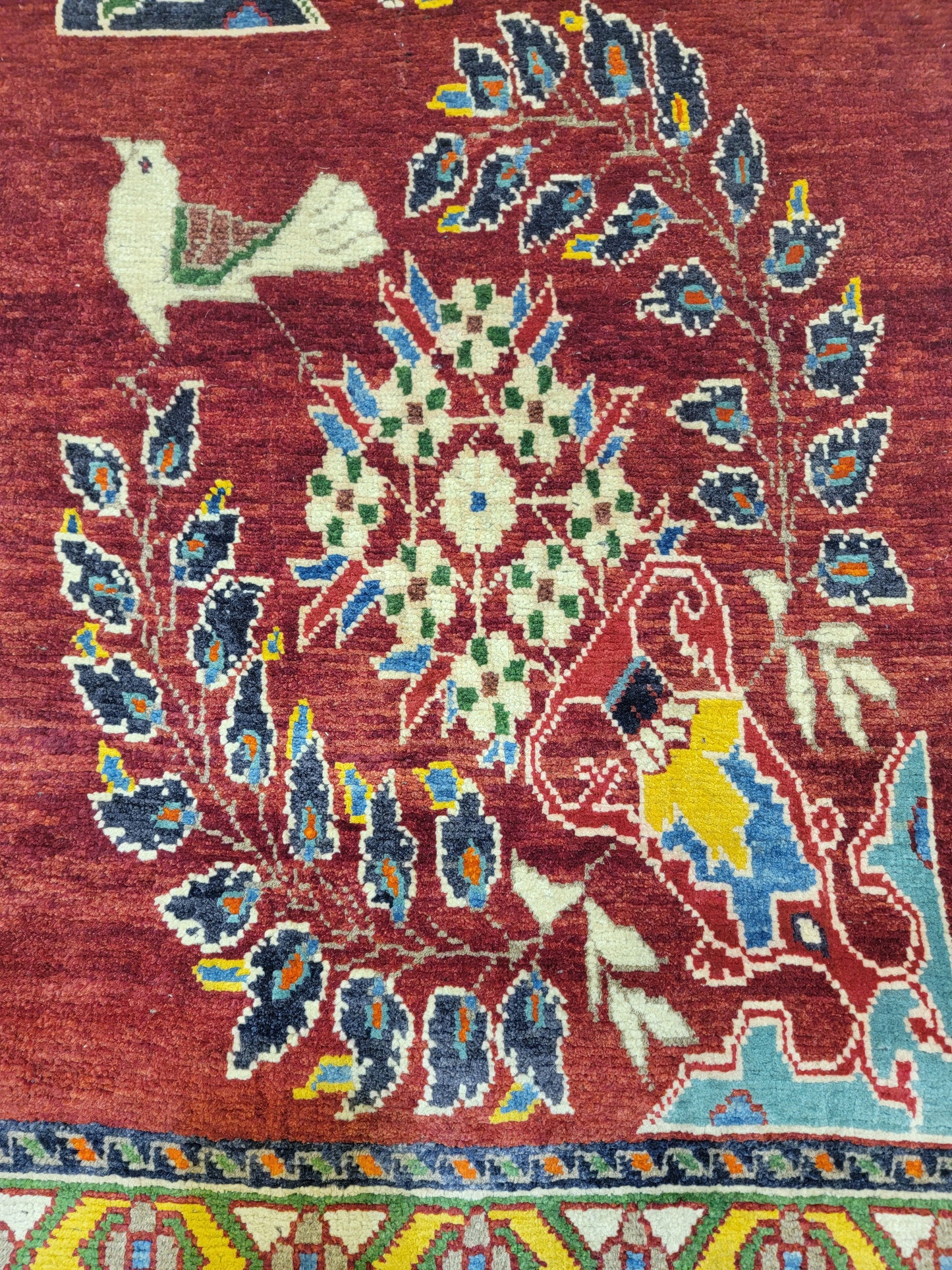 Antique Hand-Knotted Wool Runner Bijar 3'3" x 10'2"