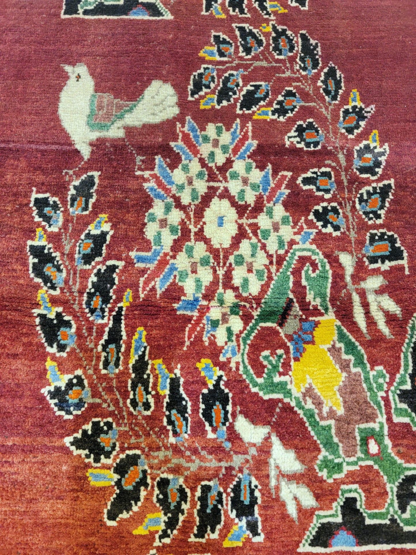 Antique Hand-Knotted Wool Runner Bijar 3'3" x 10'2"