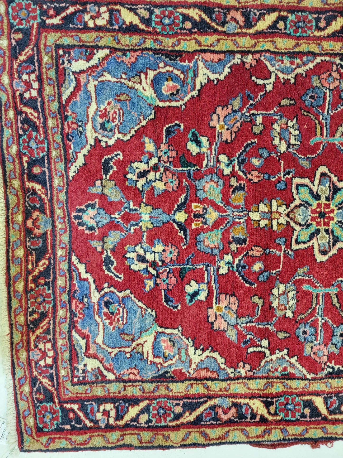Antique Hand-Knotted Wool Runner Sarouk 2'6" x 9'4"