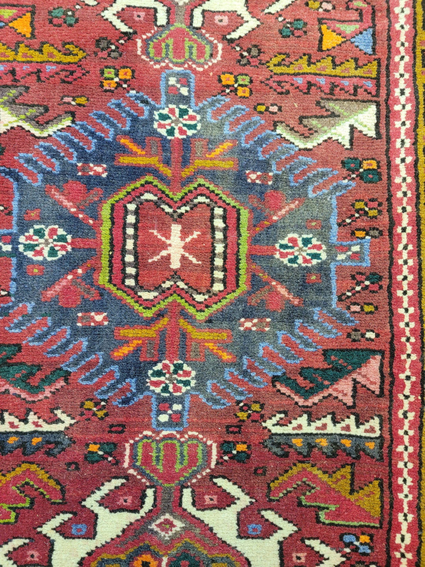 Antique Hand-Knotted Wool Runner Heriz Karajeh 2'10" x 18'11"