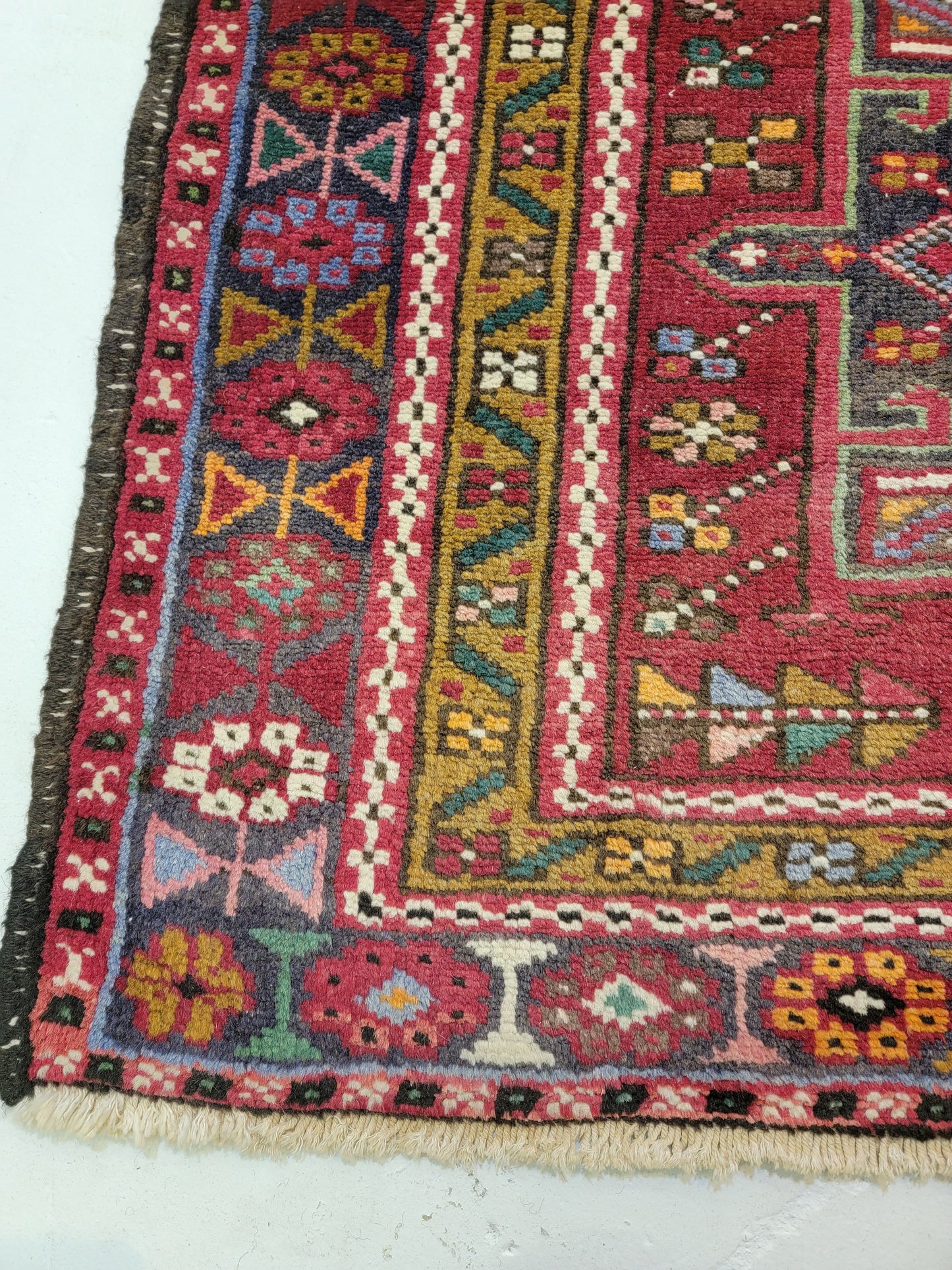 Antique Hand-Knotted Wool Runner Heriz Karajeh 2'10" x 18'11"