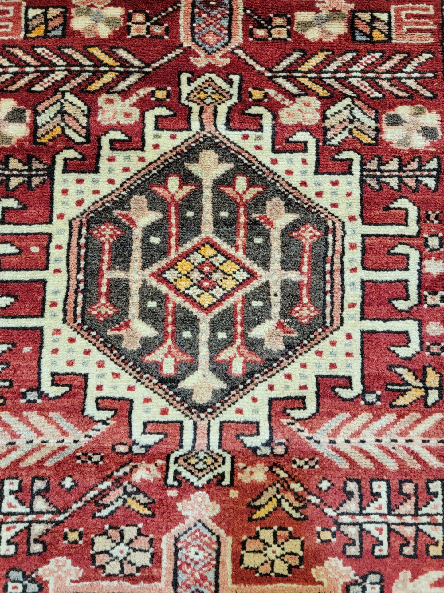 Antique Hand-Knotted Wool Runner Heriz Karajeh 2'11" x 16'3"