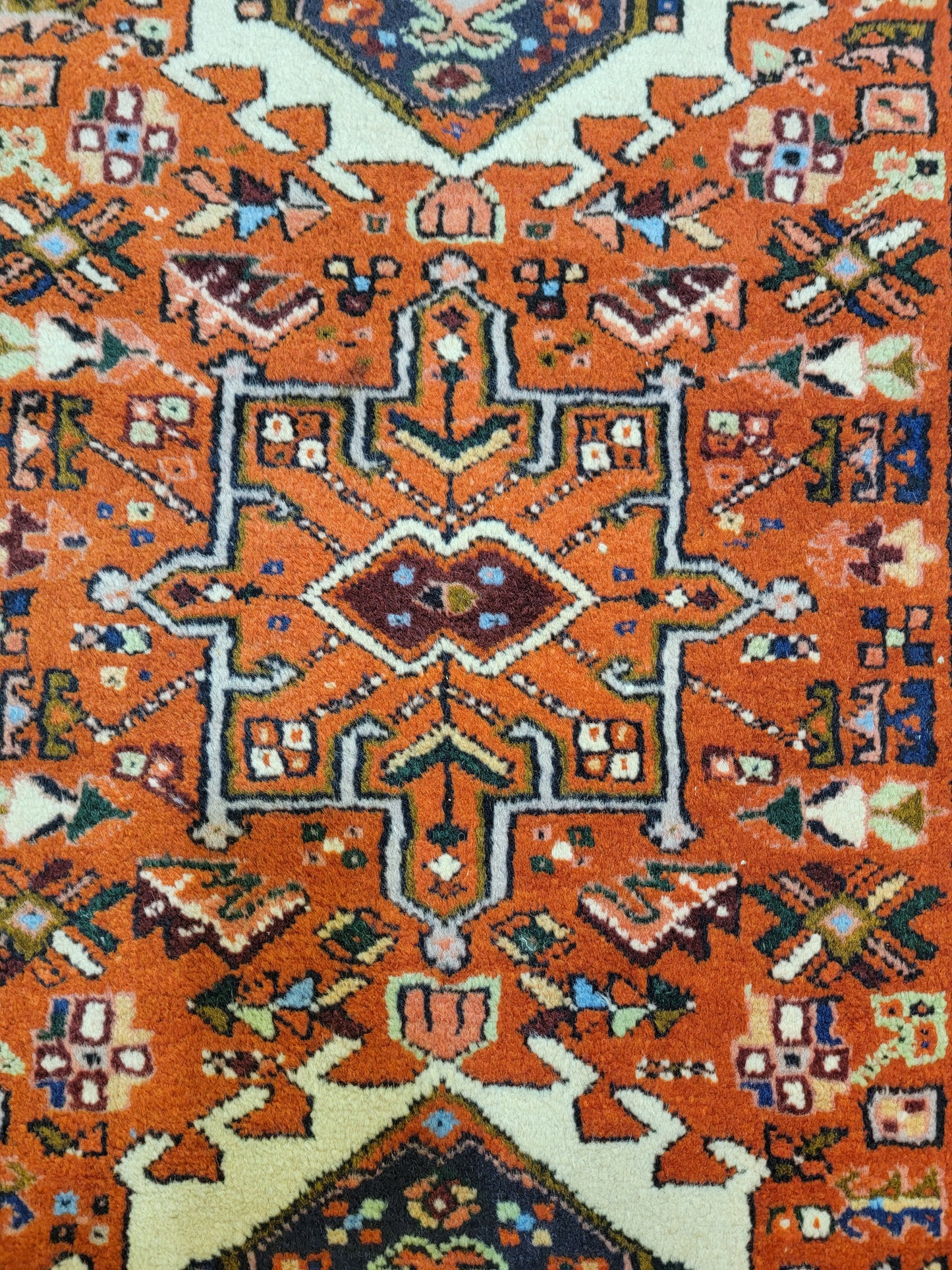 Antique Hand-Knotted Wool Runner Heriz Karajeh 2'10" x 15'8"