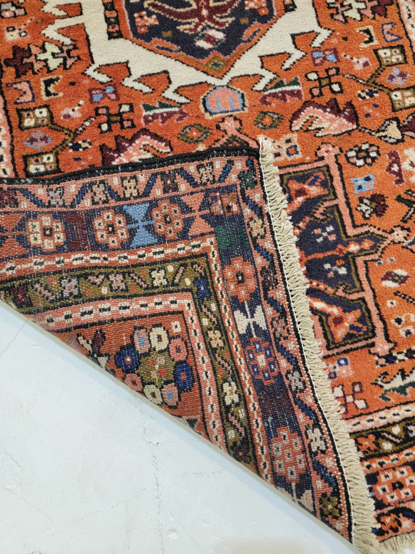 Antique Hand-Knotted Wool Runner Heriz Karajeh 2'10" x 15'8"