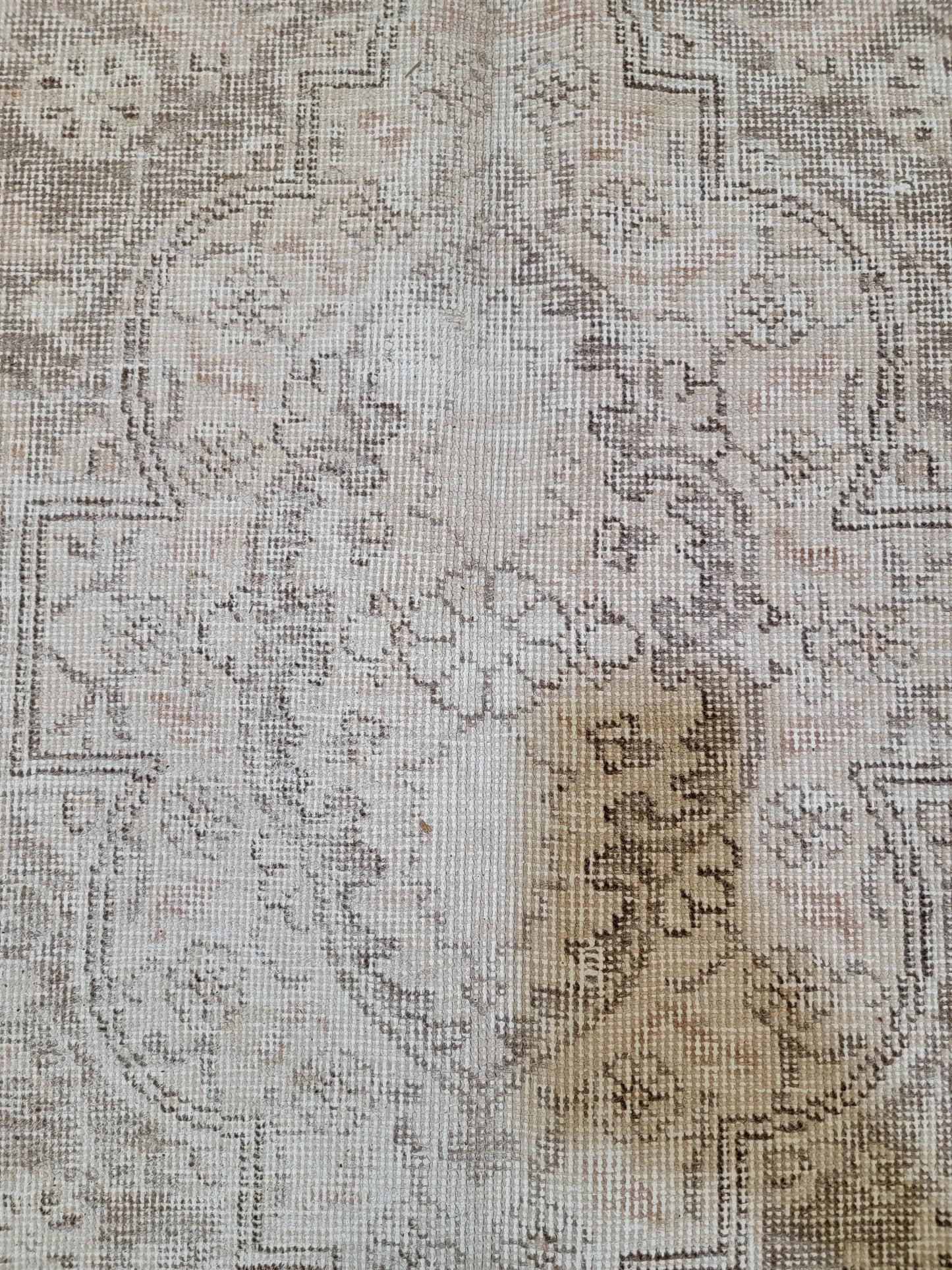 Antique Hand-Knotted Wool Area Rug Tabriz White Washed Distressed 6'8" x 9'2"