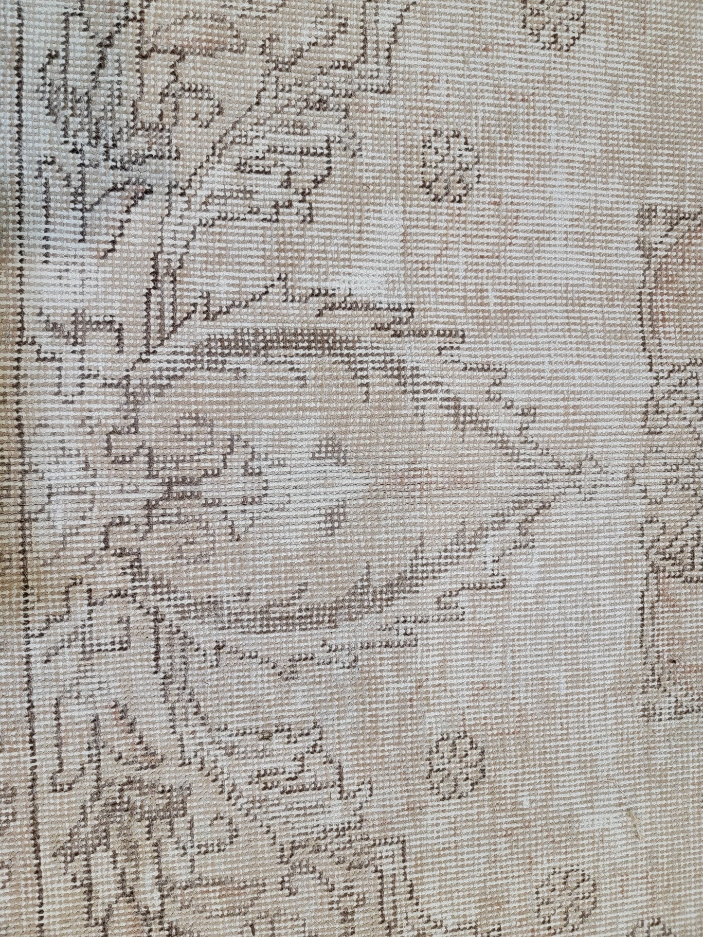 Antique Hand-Knotted Wool Area Rug Tabriz White Washed Distressed 6'8" x 9'2"