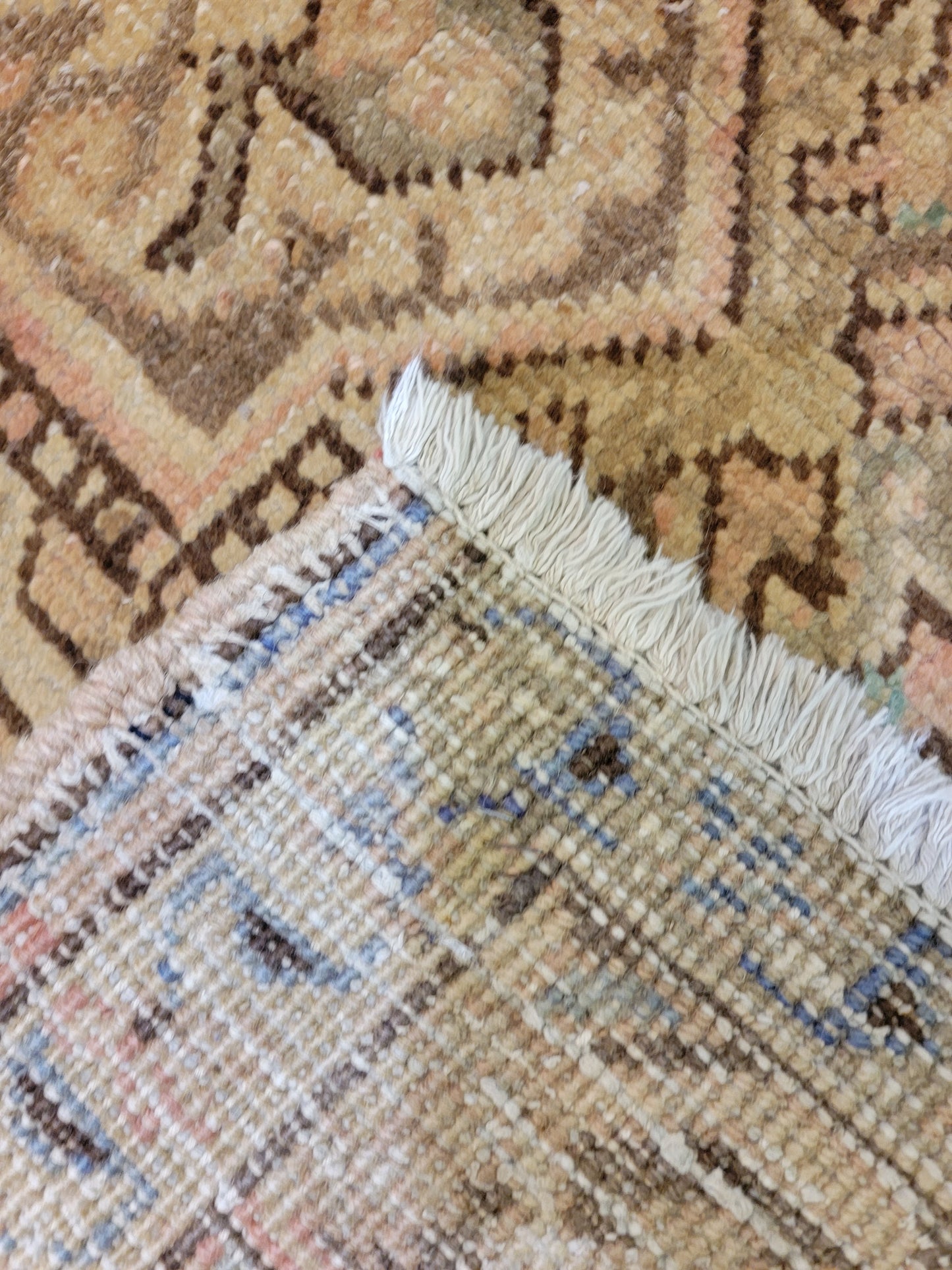 Antique Hand-Knotted Wool Area Rug Heriz 4'8" x 7'