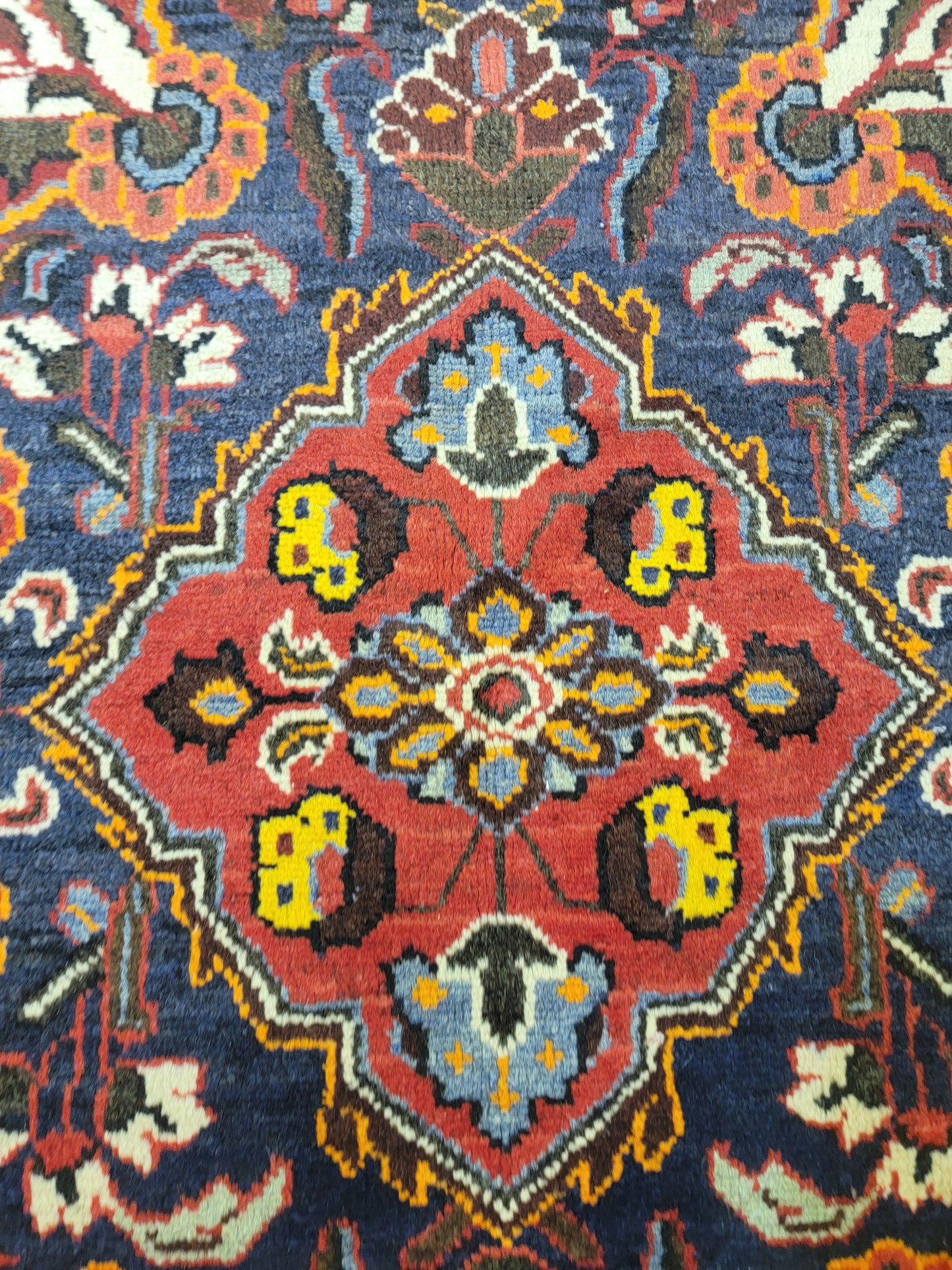 Antique Hand-Knotted Wool Area Rug Shahsavand 4'6" x 6'8