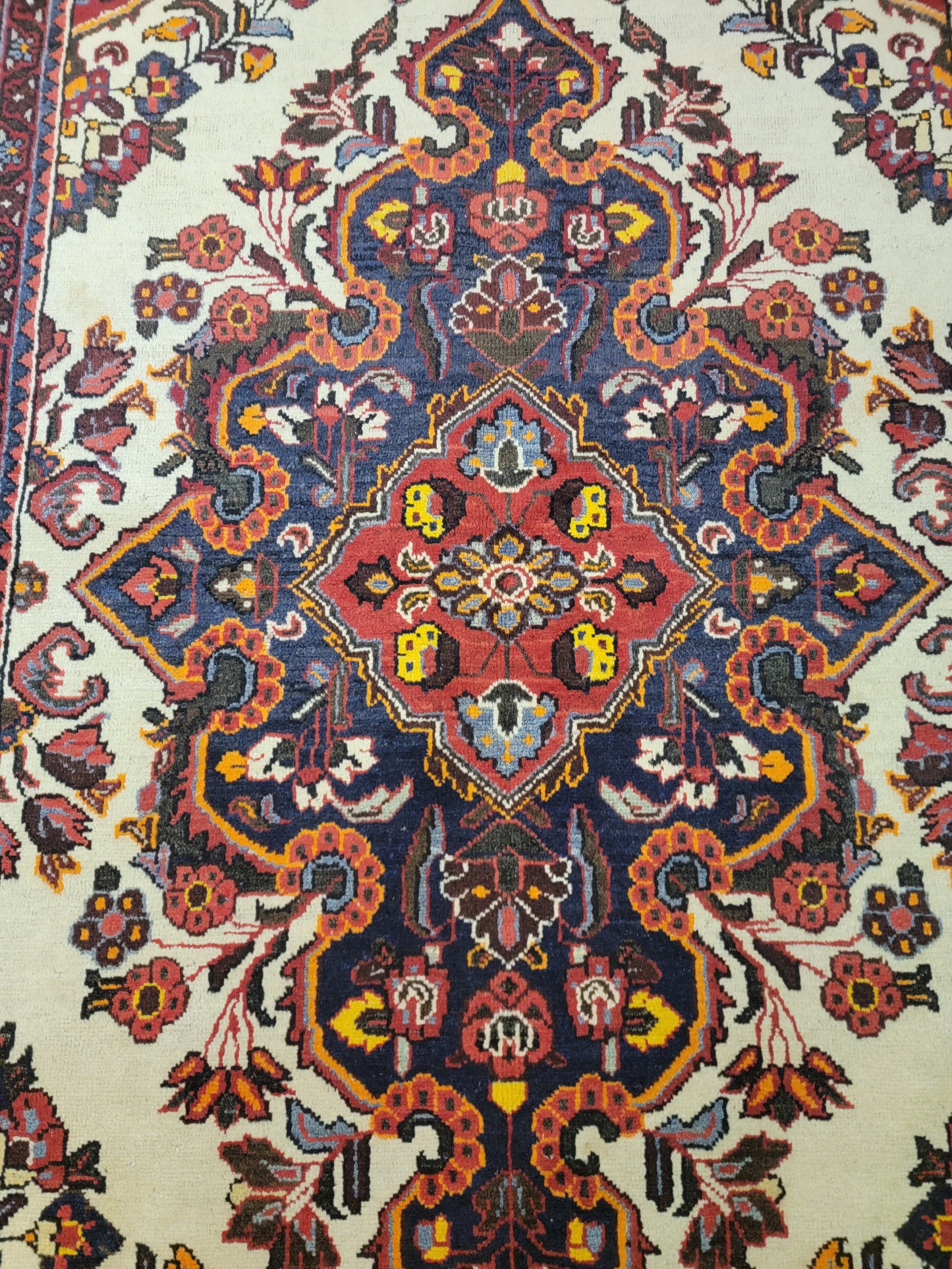 Antique Hand-Knotted Wool Area Rug Shahsavand 4'6" x 6'8