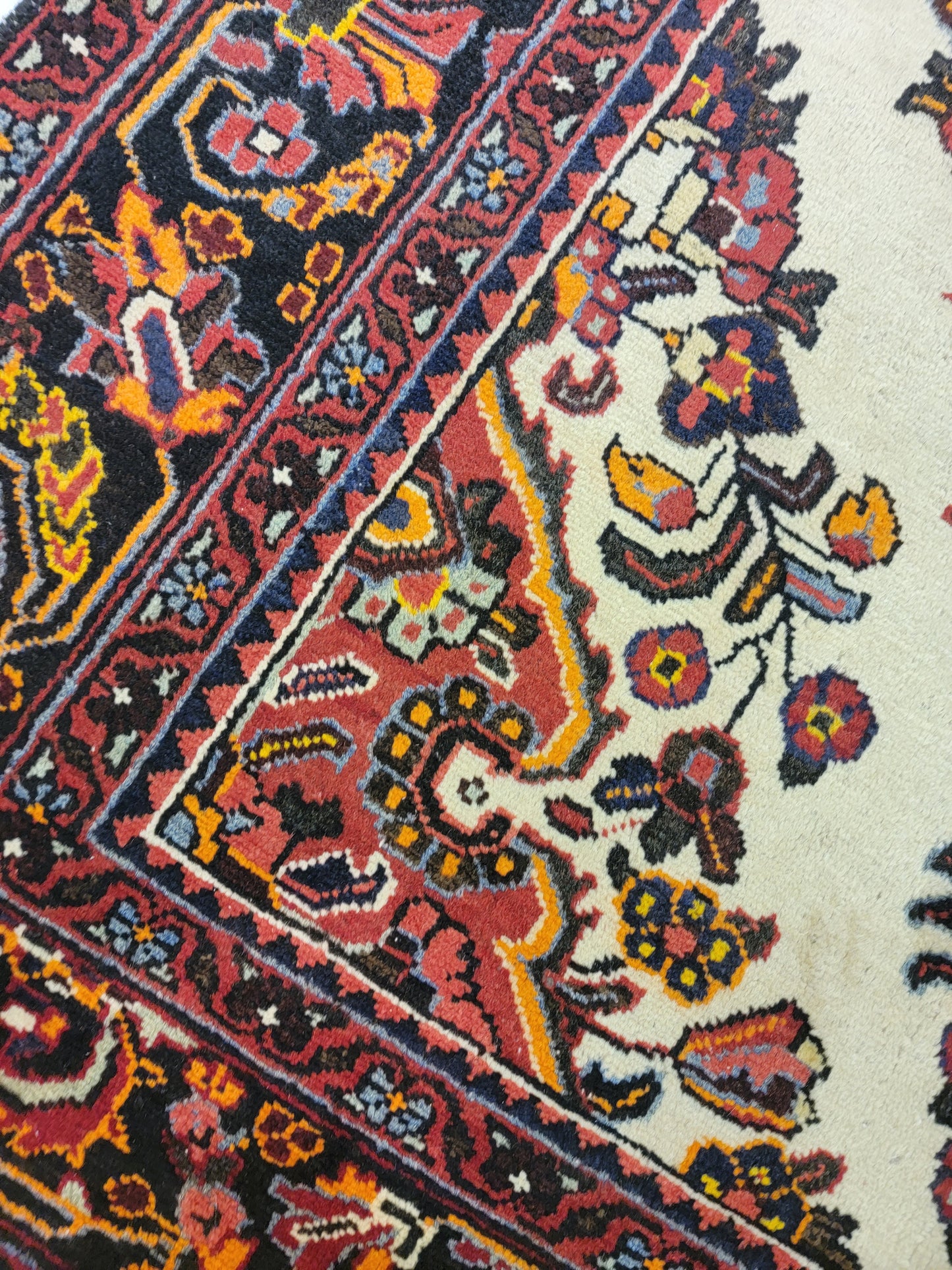 Antique Hand-Knotted Wool Area Rug Shahsavand 4'6" x 6'8