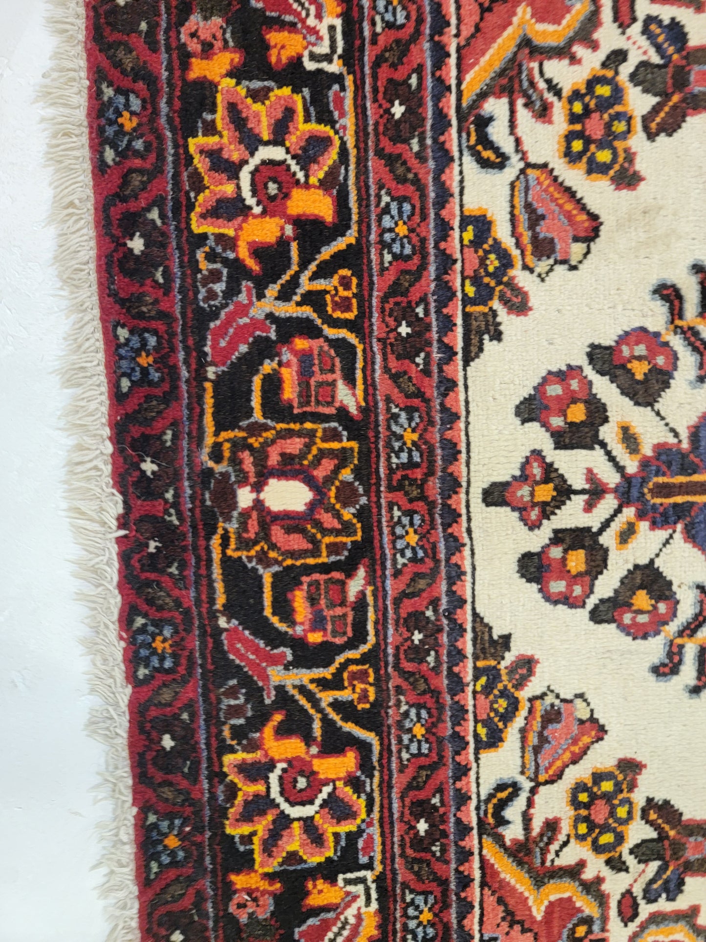 Antique Hand-Knotted Wool Area Rug Shahsavand 4'6" x 6'8