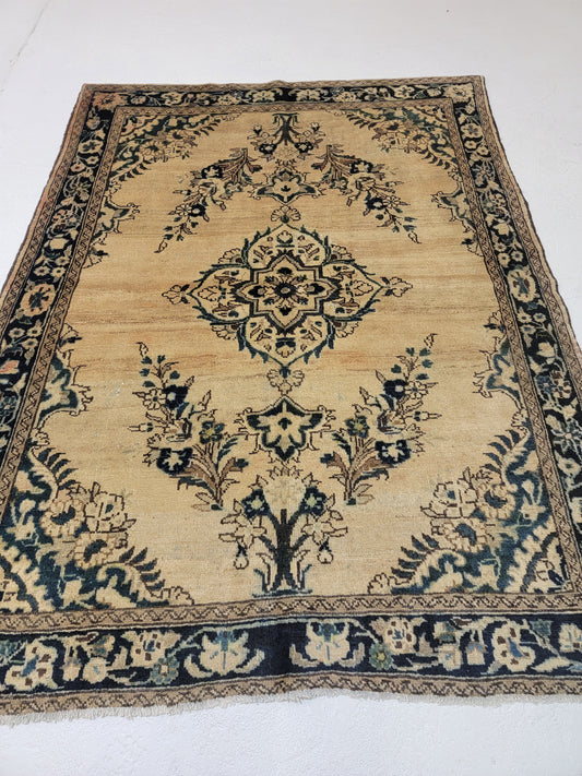 Antique Hand-Knotted Wool Area Rug Armenian Lillian 4'10" x 6'5"