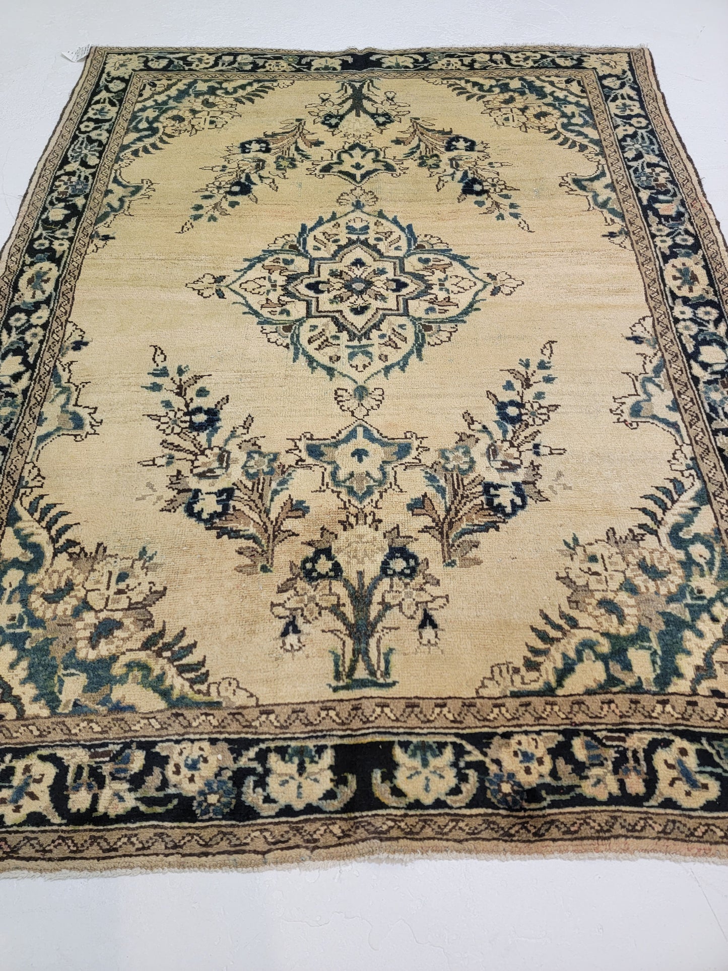 Antique Hand-Knotted Wool Area Rug Armenian Lillian 4'10" x 6'5"
