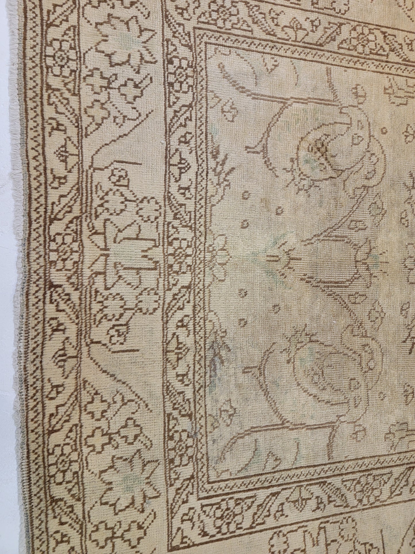 Antique Hand-Knotted Wool Area Rug Tabriz 3'5" x 4'5"