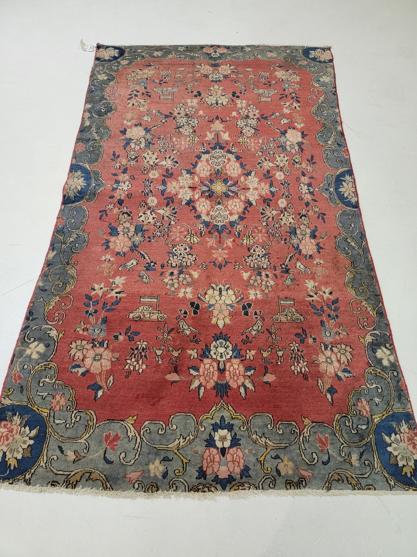 Antique Hand-Knotted Wool Area Rug Bijar Colletible 3'7" x 6'5"