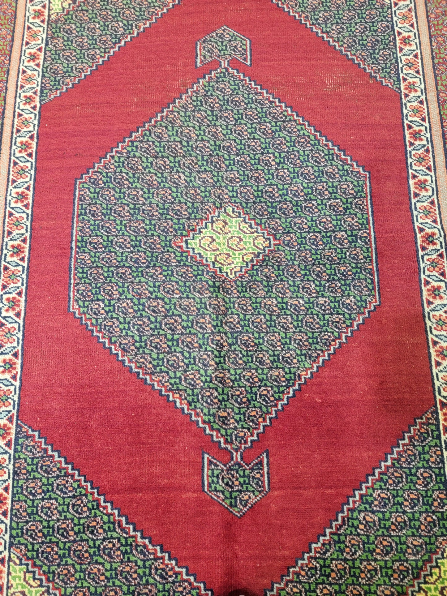 Antique Hand-Knotted Wool Area Rug Tabriz Open Field 4'4" x 6'2"