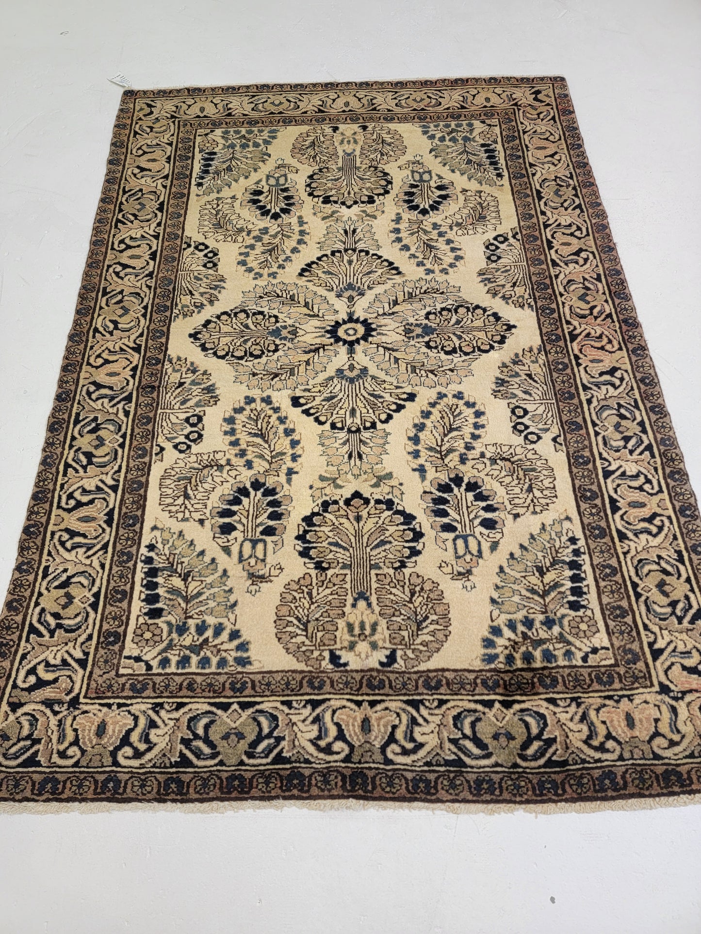 Antique Hand-Knotted Wool Area Rug Armenian Lillian 4'3" x 6'4"