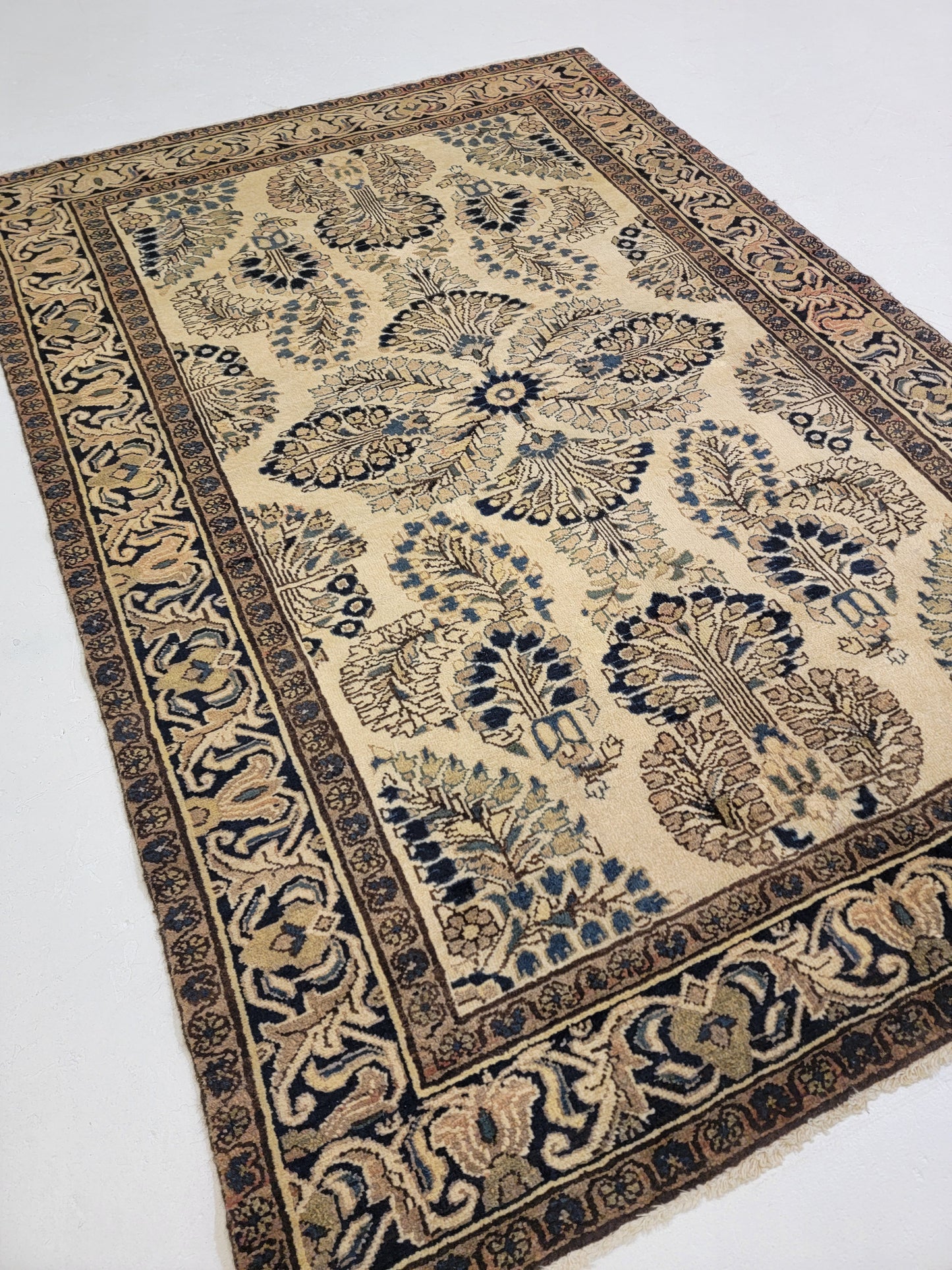 Antique Hand-Knotted Wool Area Rug Armenian Lillian 4'3" x 6'4"