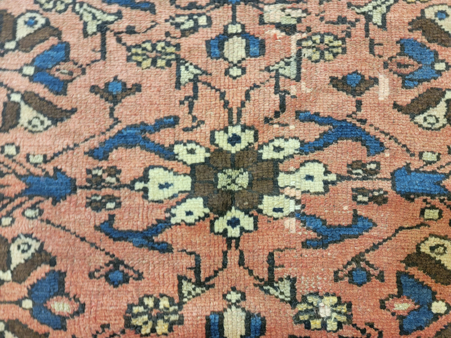 Antique Hand-Knotted Wool Area Rug Kurdish Malayer 4'2" x 6'3"