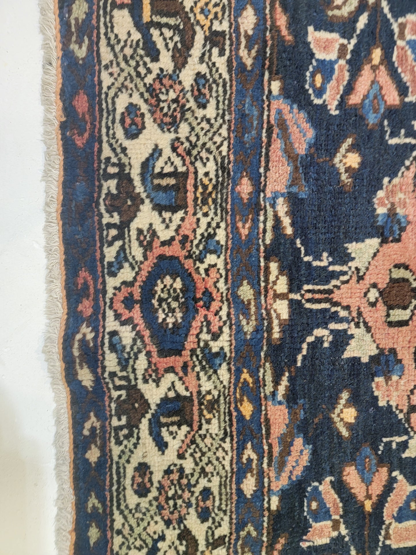 Antique Hand-Knotted Wool Area Rug Kurdish Malayer 4'2" x 6'3"