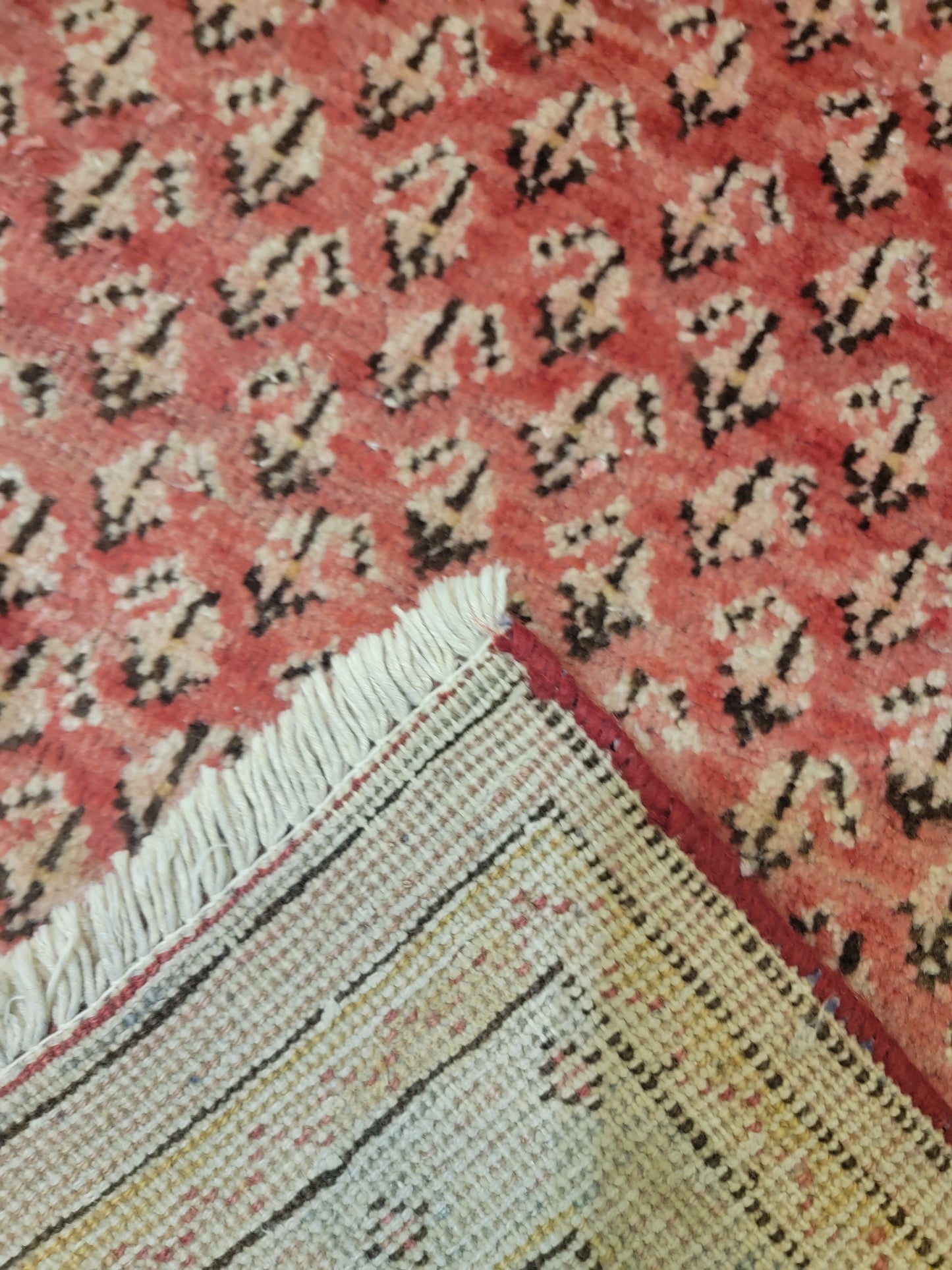 Antique Hand-Knotted Wool Area Rug Mir/Saraband Paisley 4'1" x 6'5"