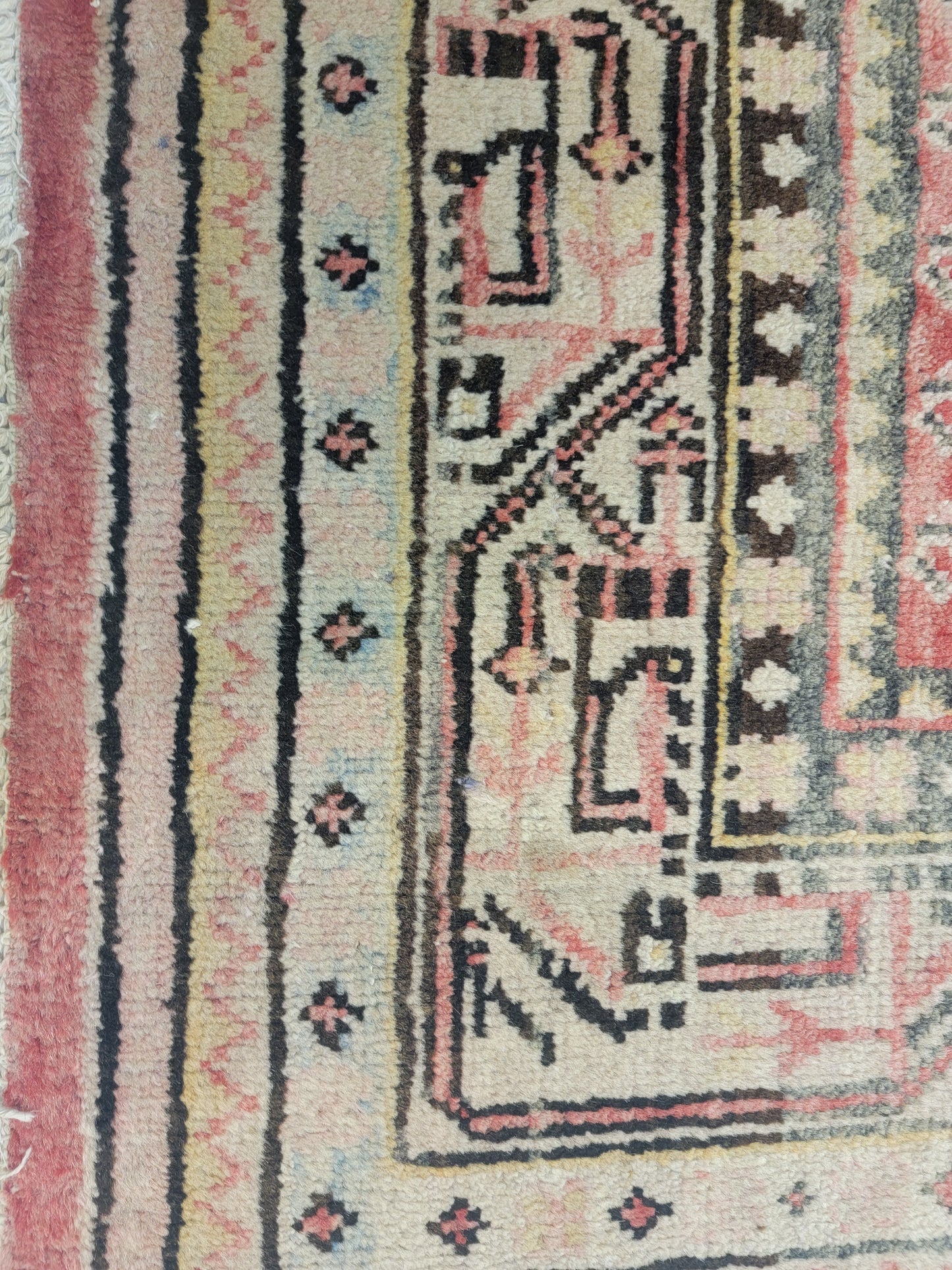 Antique Hand-Knotted Wool Area Rug Mir/Saraband Paisley 4'1" x 6'5"