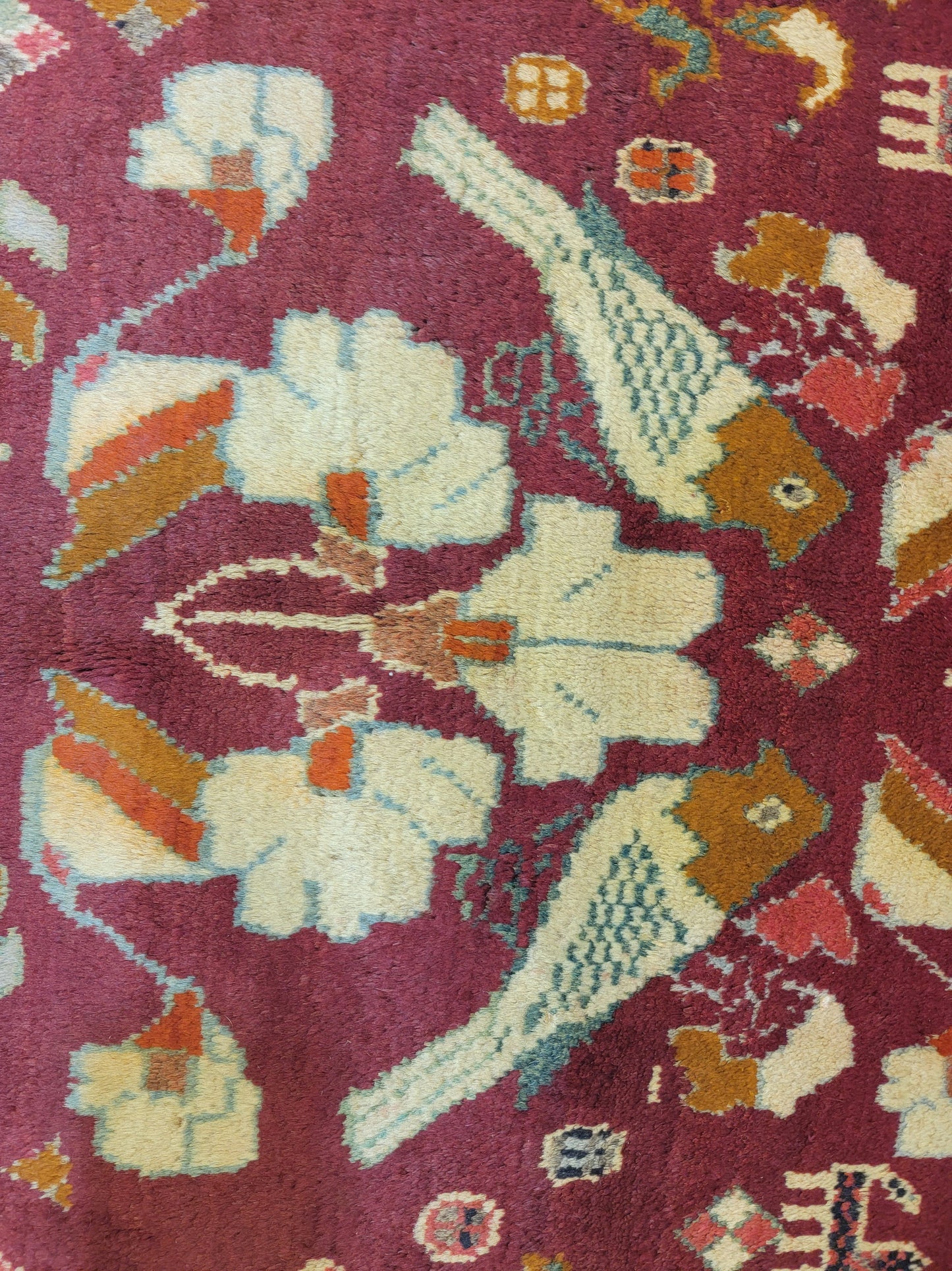 Antique Hand-Knotted Wool Area Rug Qashqai 3'6" x 6'10"