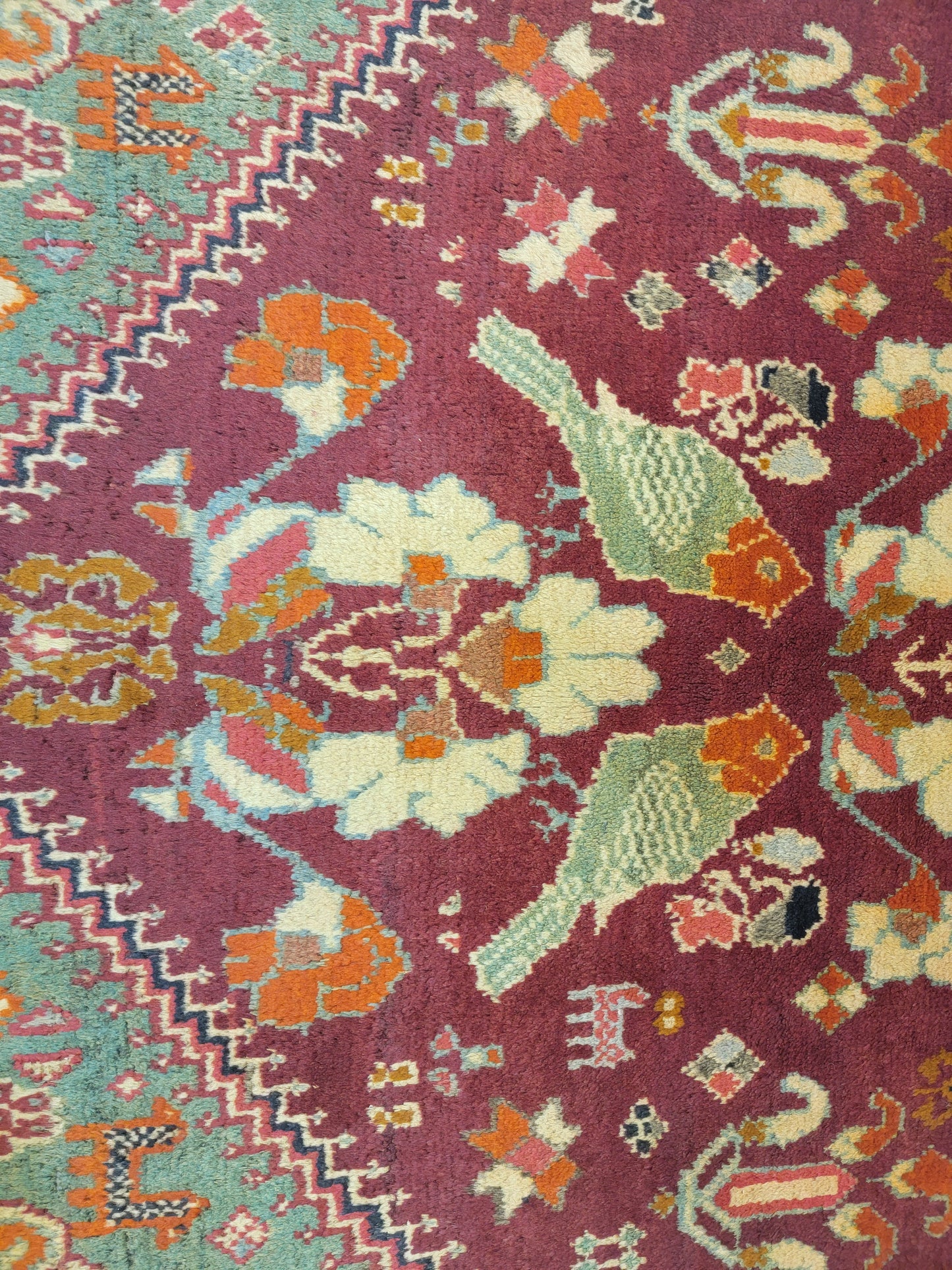 Antique Hand-Knotted Wool Area Rug Qashqai 3'6" x 6'10"