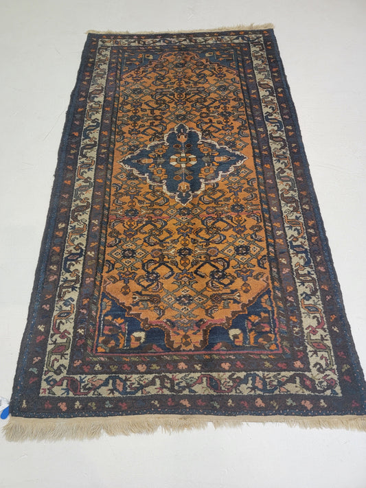Antique Hand-Knotted Wool Area Rug Kurdish 3'6" x 6'6"