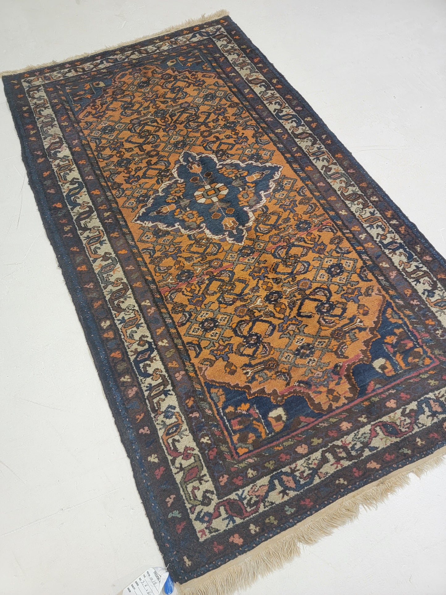 Antique Hand-Knotted Wool Area Rug Kurdish 3'6" x 6'6"