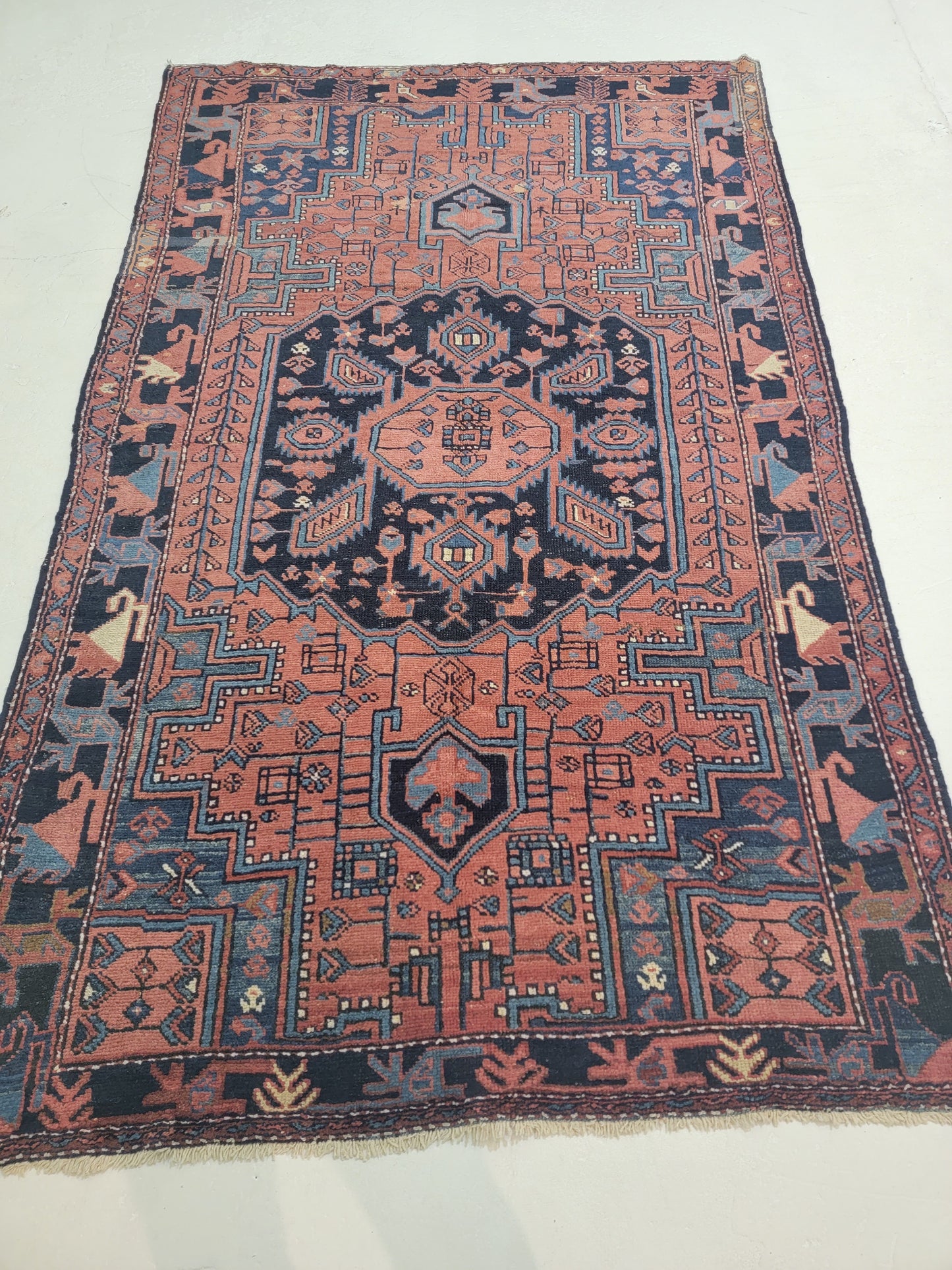 Antique Hand-Knotted Wool Area Rug Malayer 4'5" x 7'2"