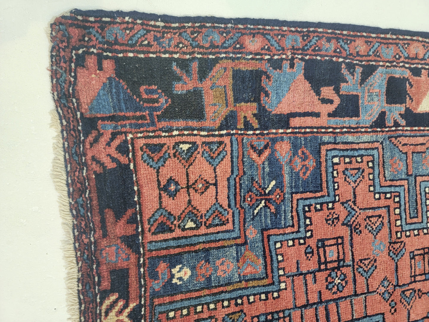 Antique Hand-Knotted Wool Area Rug Malayer 4'5" x 7'2"