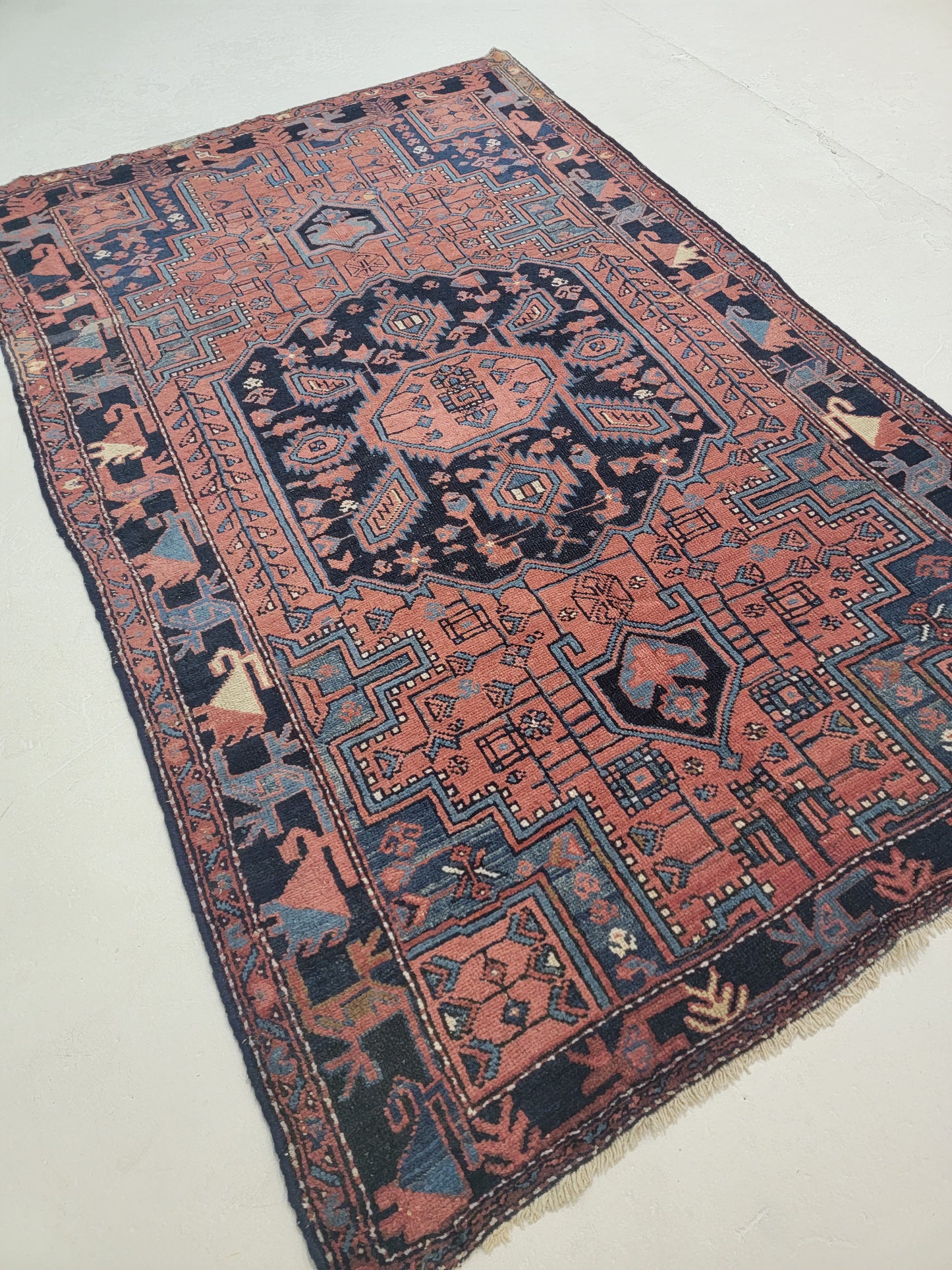 Antique Hand-Knotted Wool Area Rug Malayer 4'5" x 7'2"