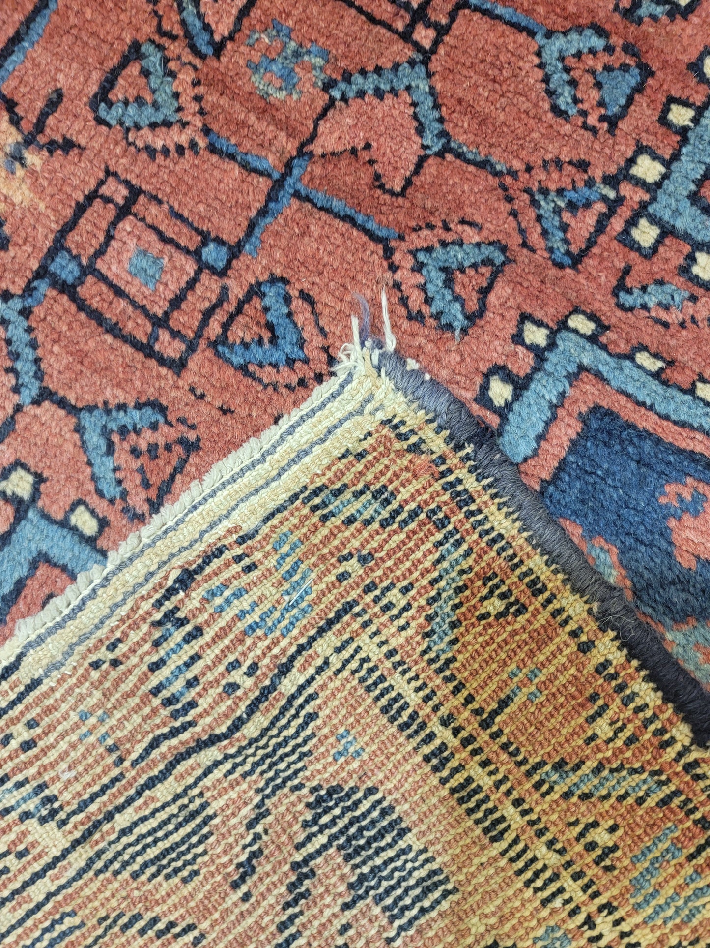 Antique Hand-Knotted Wool Area Rug Malayer 4'5" x 7'2"