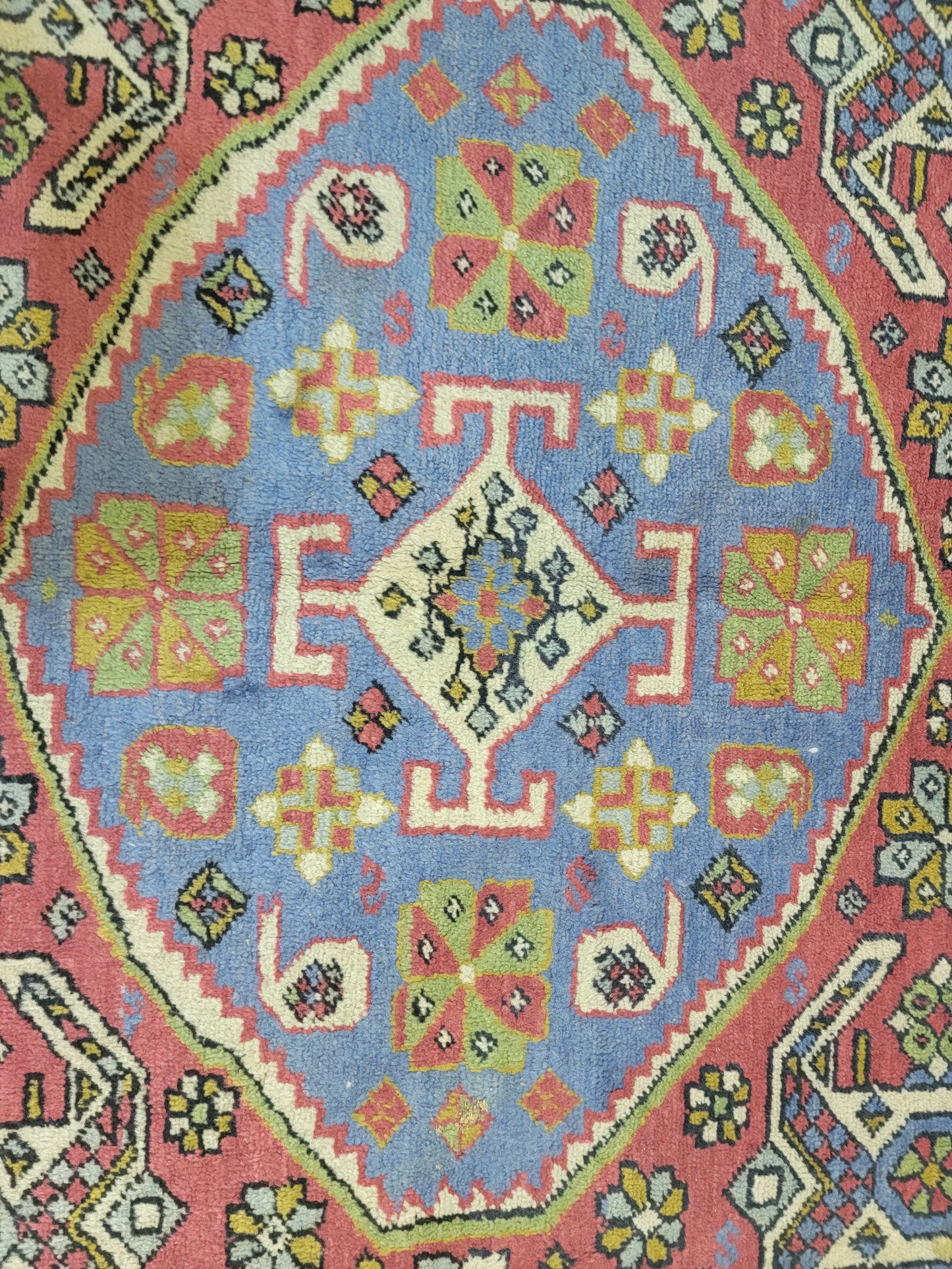 Antique Hand-Knotted Wool Area Rug Kazak 4'7" x 6'7"