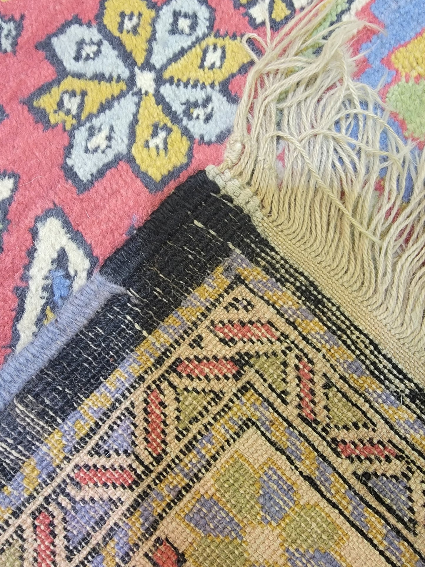 Antique Hand-Knotted Wool Area Rug Kazak 4'7" x 6'7"