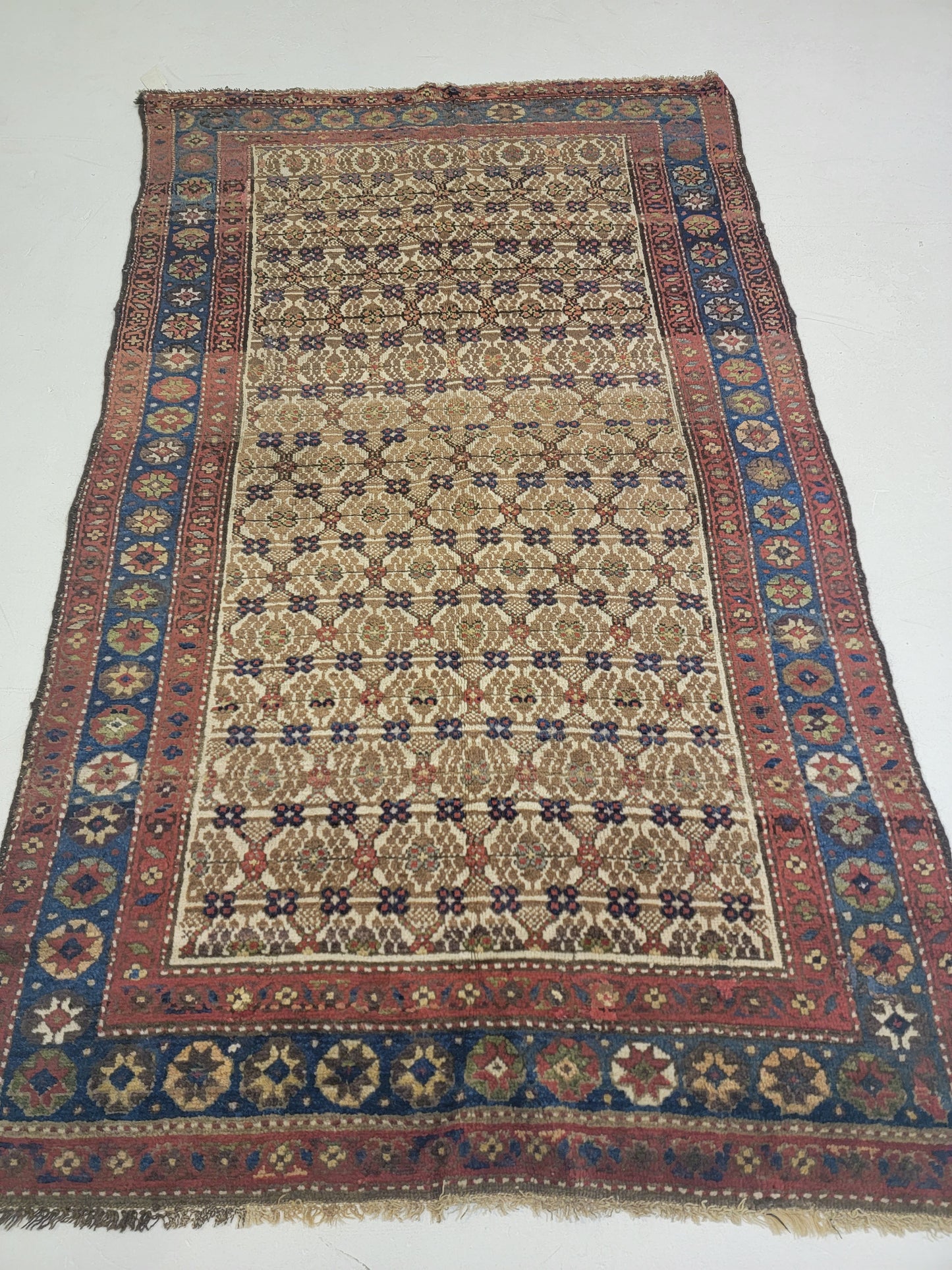 Antique Hand-Knotted Wool Area Rug Malayer 4'2" x 7'