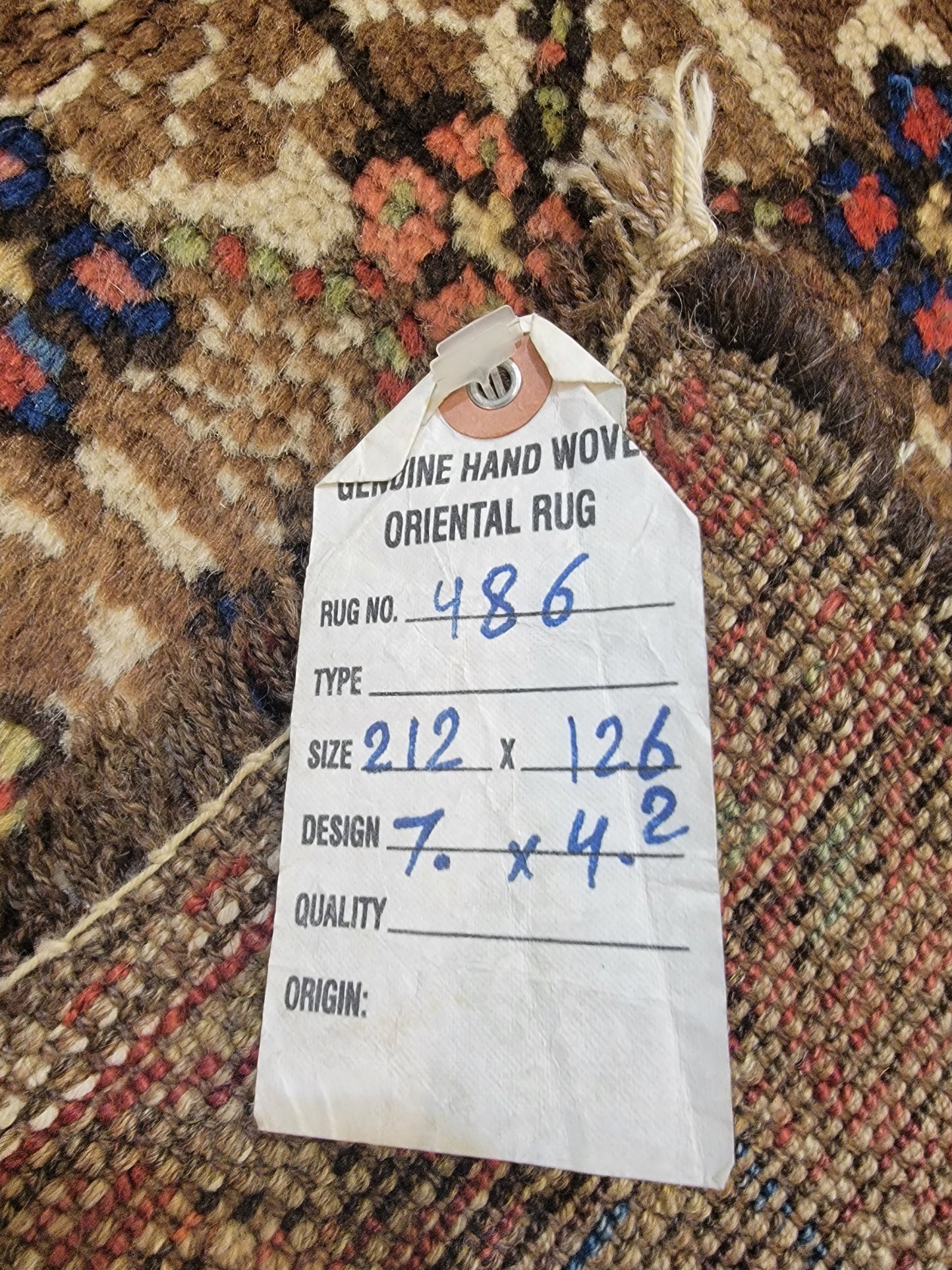 Antique Hand-Knotted Wool Area Rug Malayer 4'2" x 7'