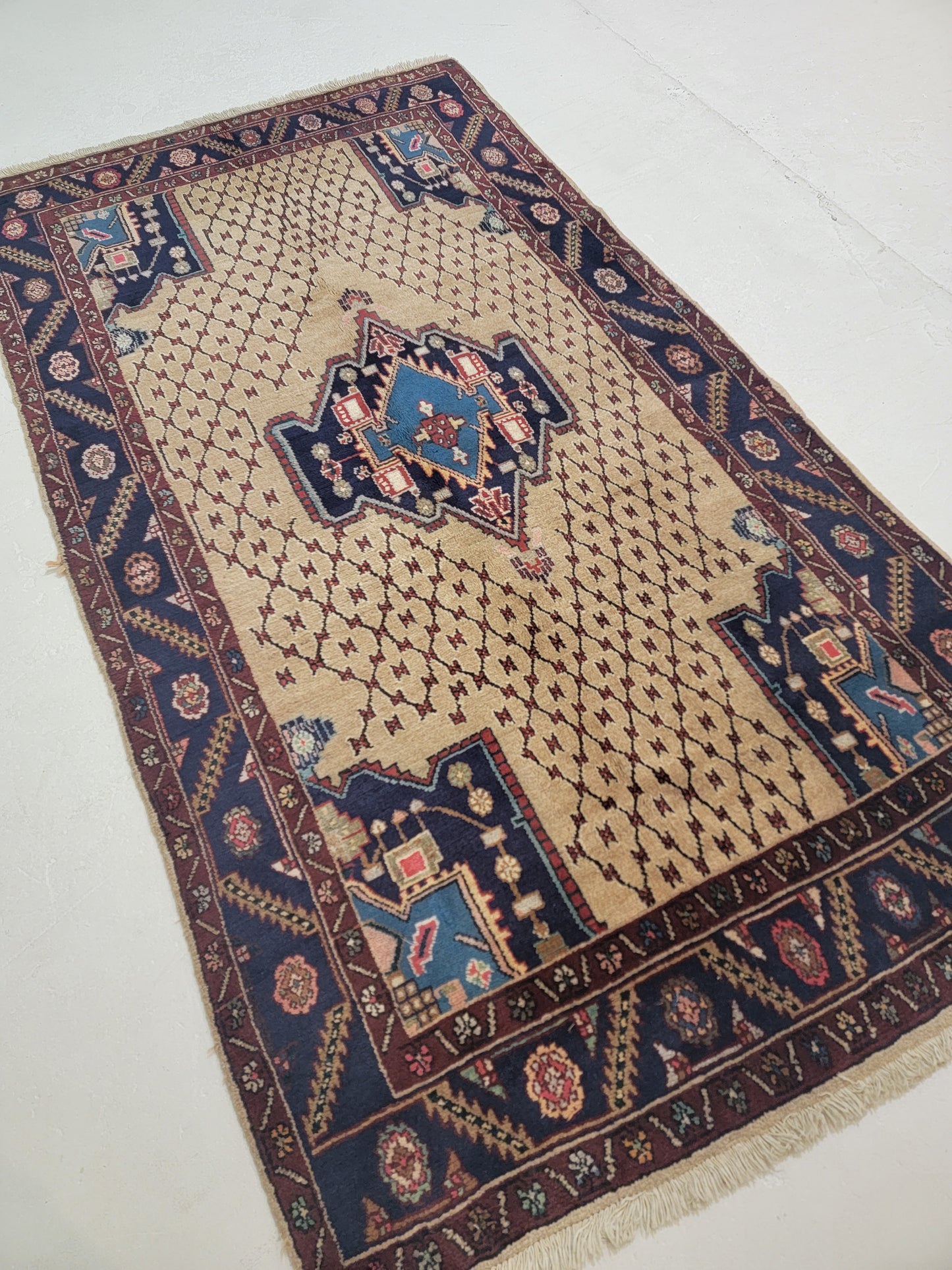 Antique Hand-Knotted Wool Area Rug Songhor Koliai 4' x 7'5"