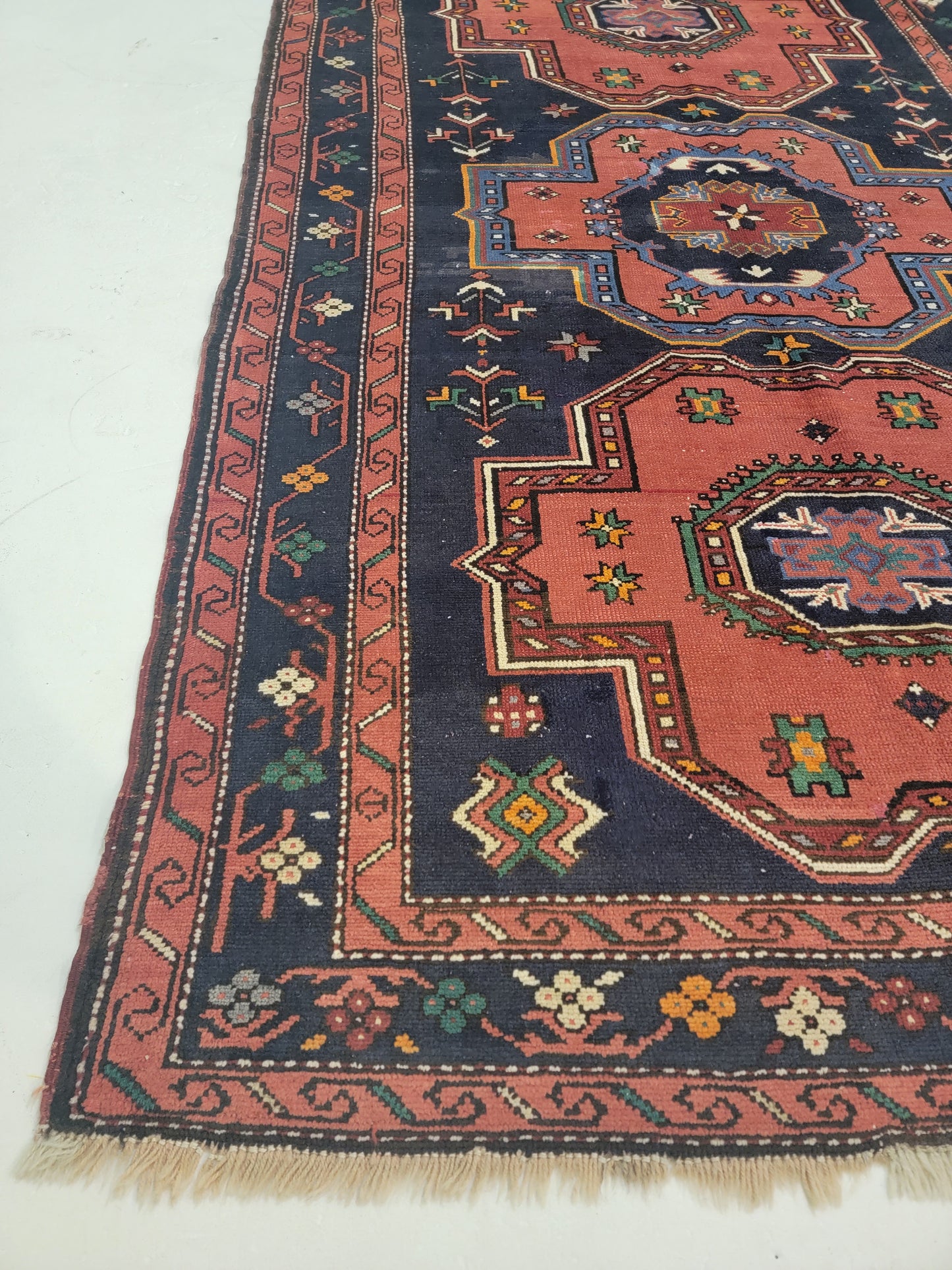 Antique Hand-Knotted Wool Gallery Size Malayer 4'7" x 7'6"