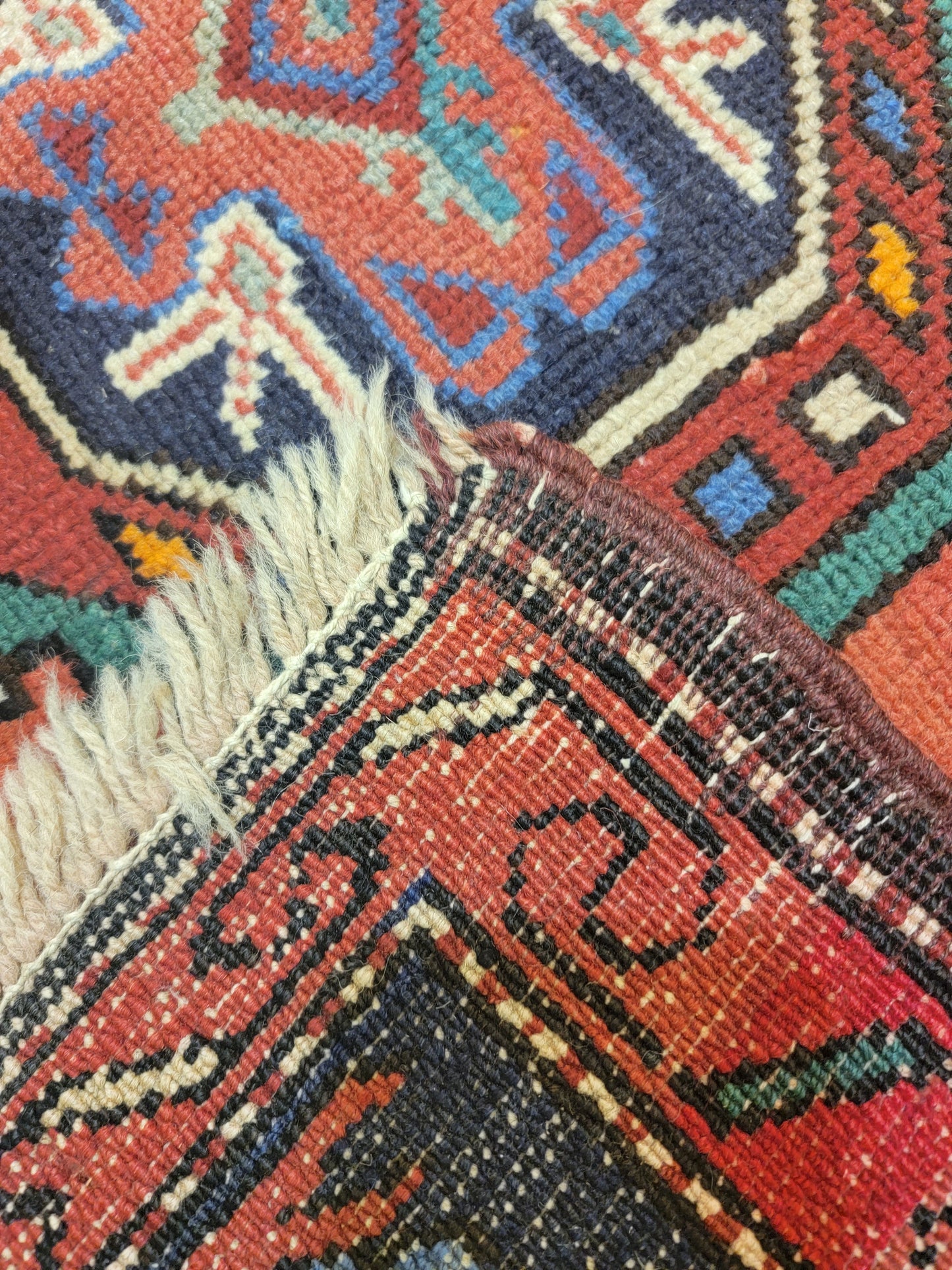 Antique Hand-Knotted Wool Gallery Size Malayer 4'7" x 7'6"