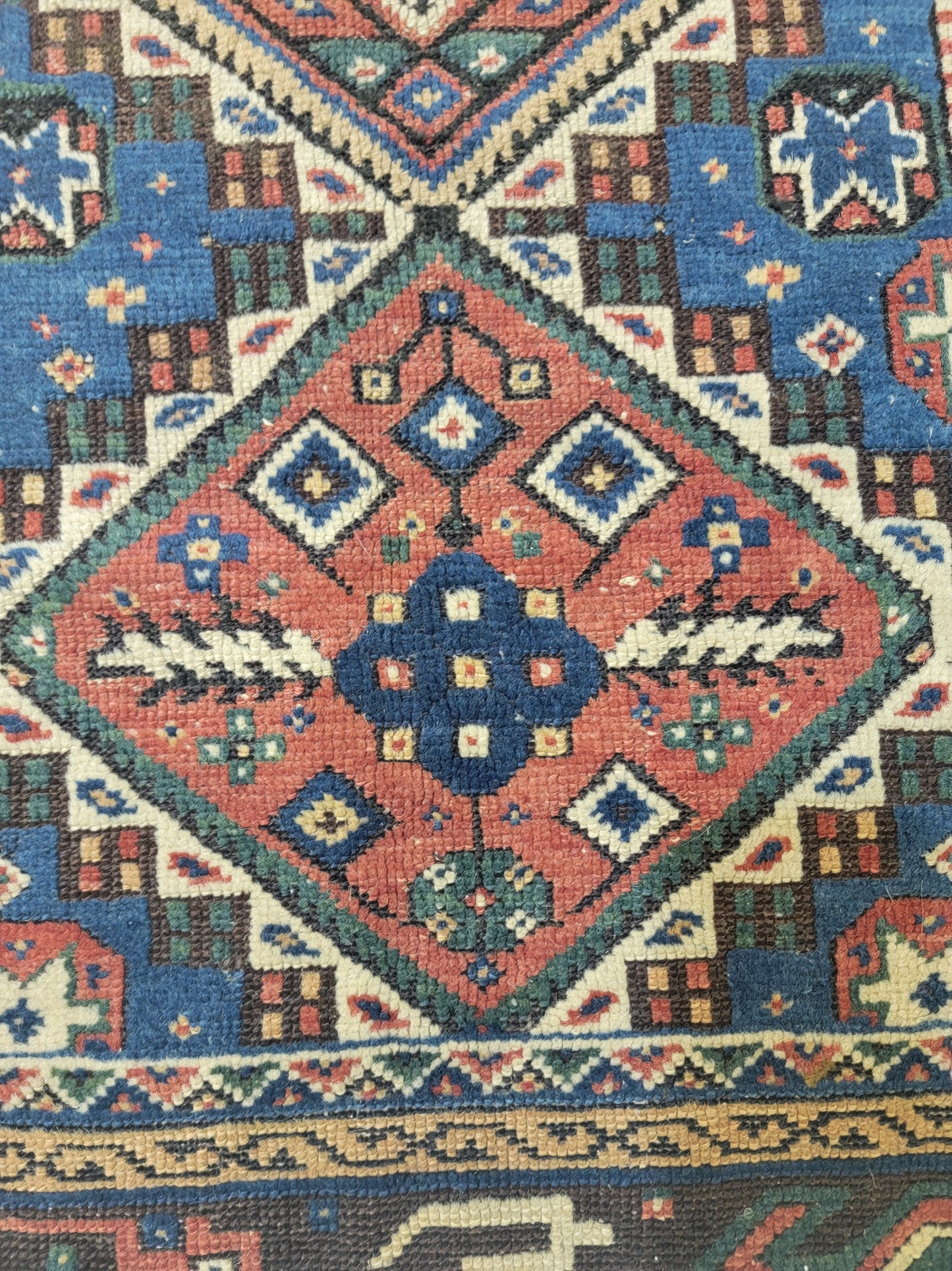 Antique Hand-Knotted Wool Gallery Size Shirvan Dagestan 3'10" x 9'
