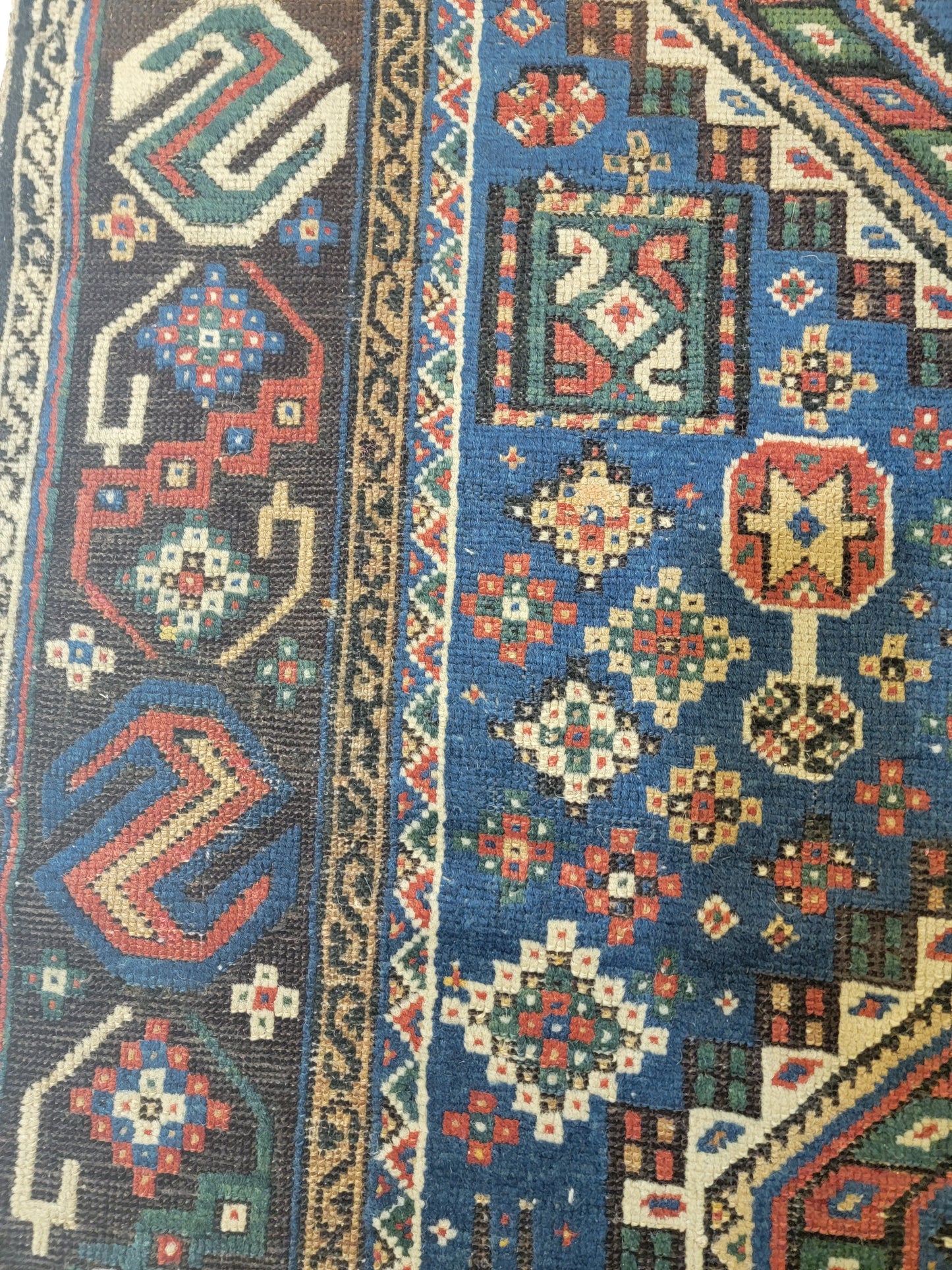 Antique Hand-Knotted Wool Gallery Size Shirvan Dagestan 3'10" x 9'
