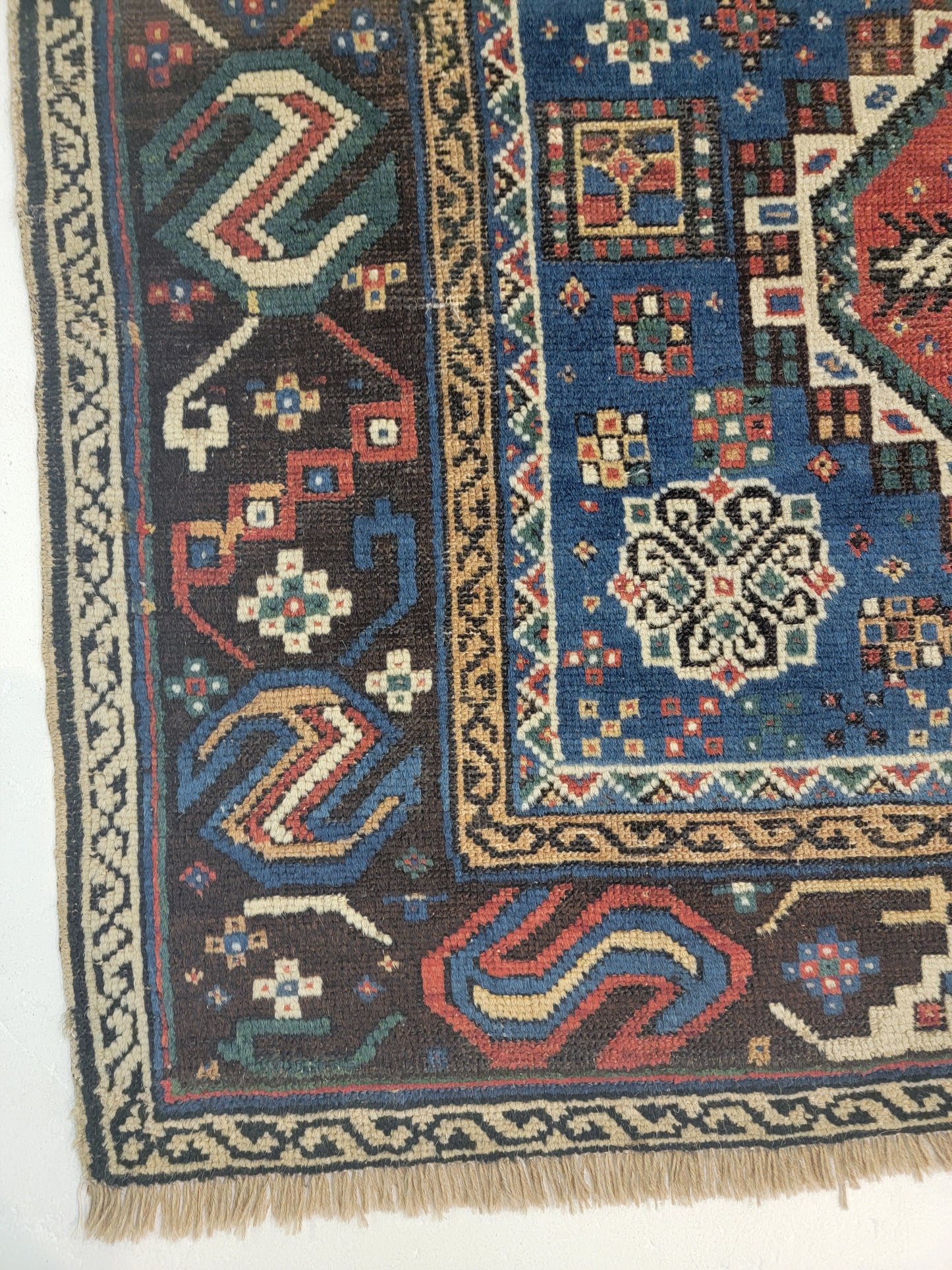 Antique Hand-Knotted Wool Gallery Size Shirvan Dagestan 3'10" x 9'