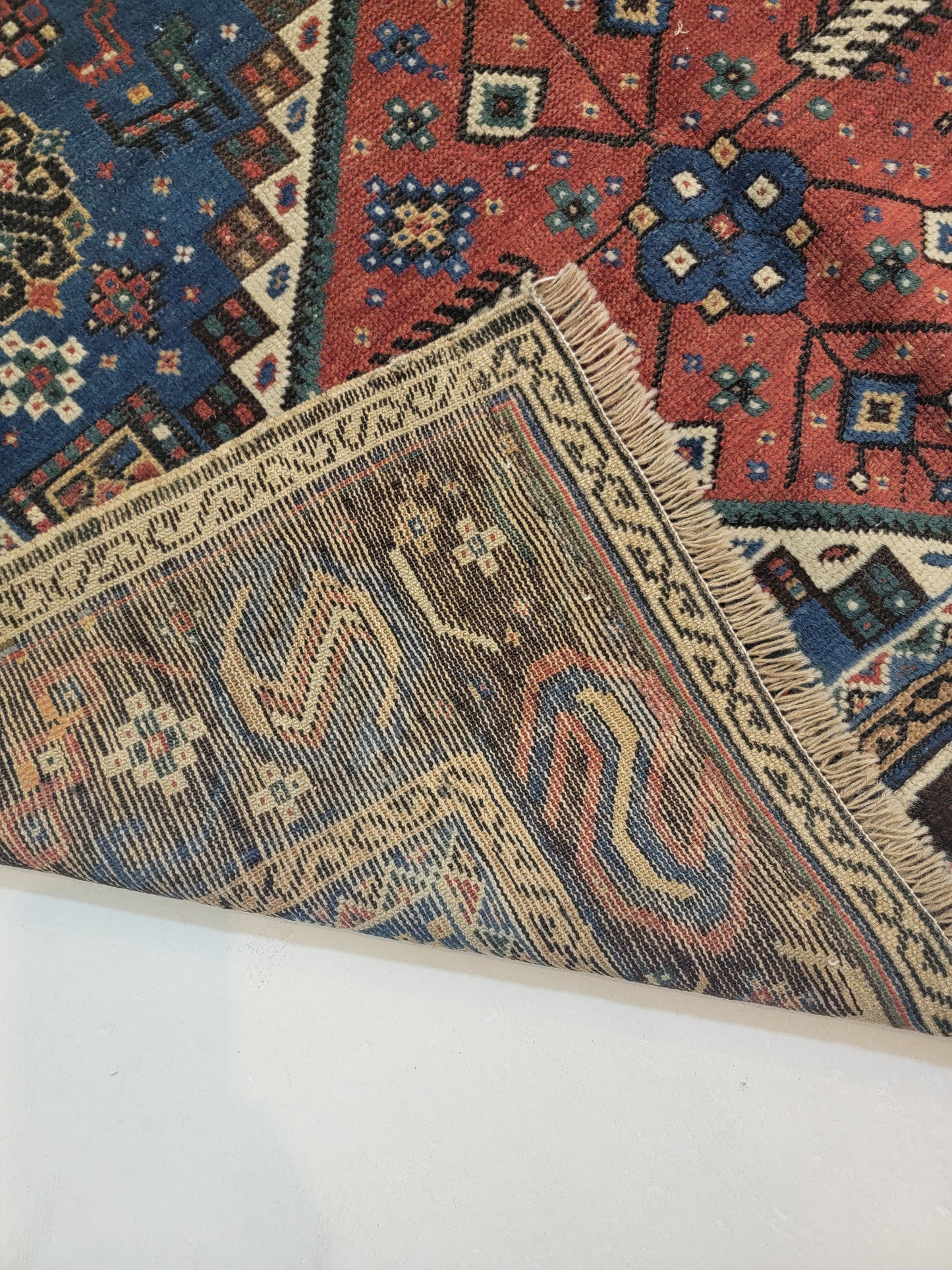 Antique Hand-Knotted Wool Gallery Size Shirvan Dagestan 3'10" x 9'